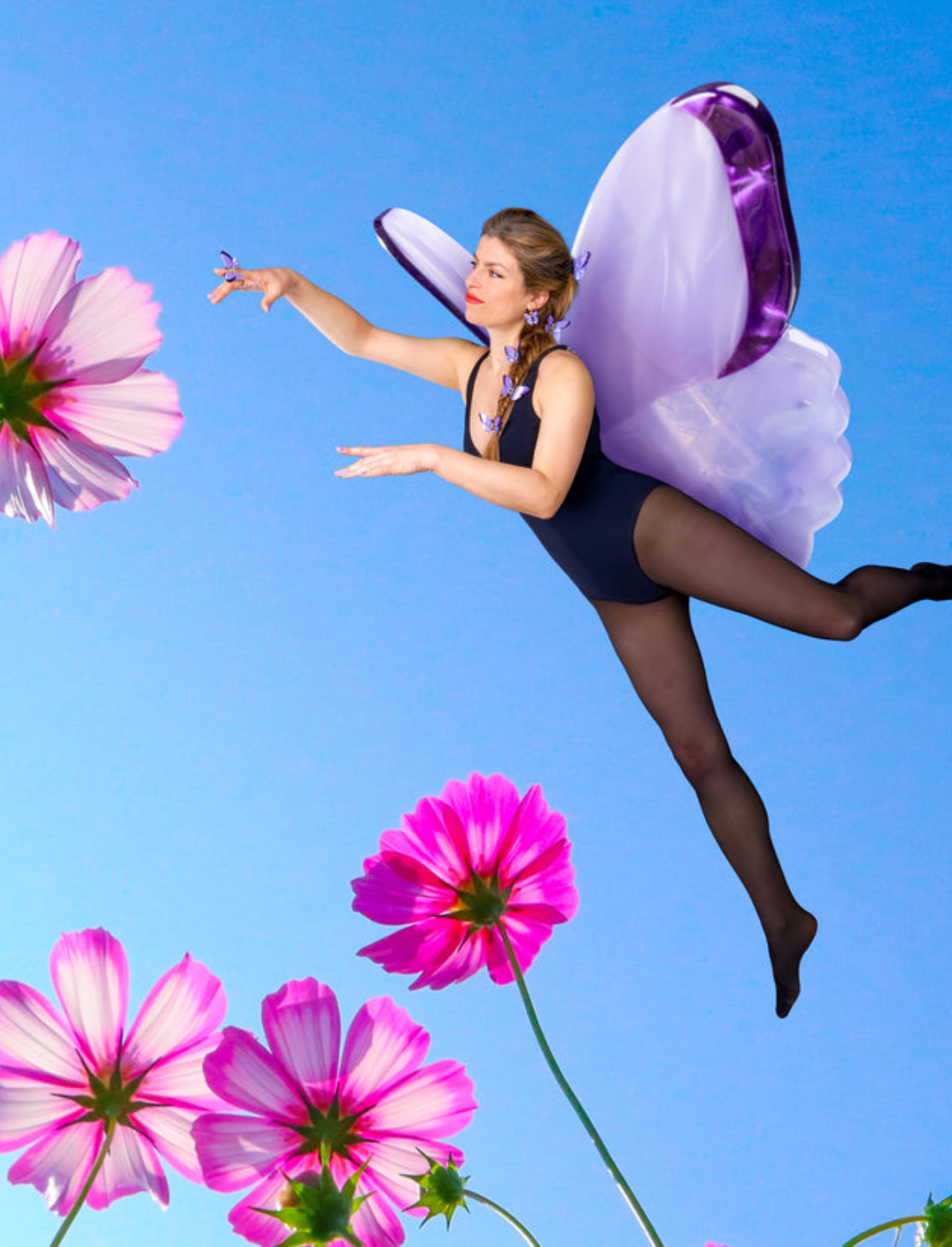 קליפס לשיער Purple Butterfly