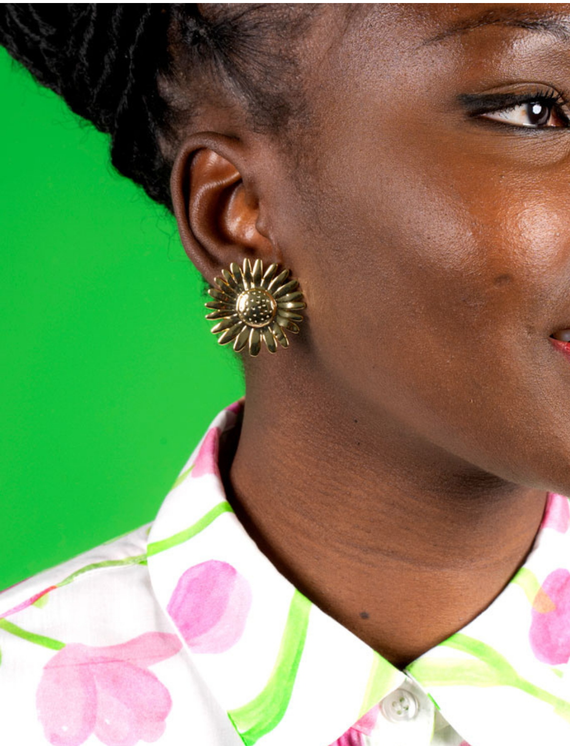 זוג עגילים צמודים Sunflowers