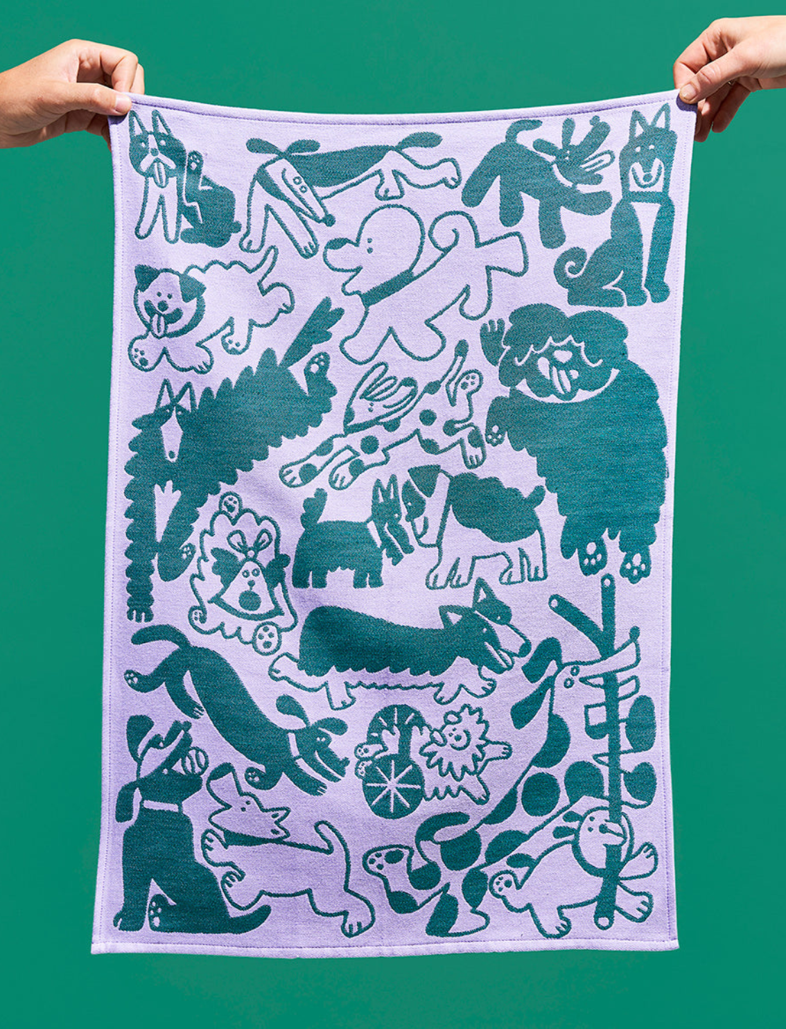 מגבת מטבח/פרינט לתליה Lilac Dogs Day Out