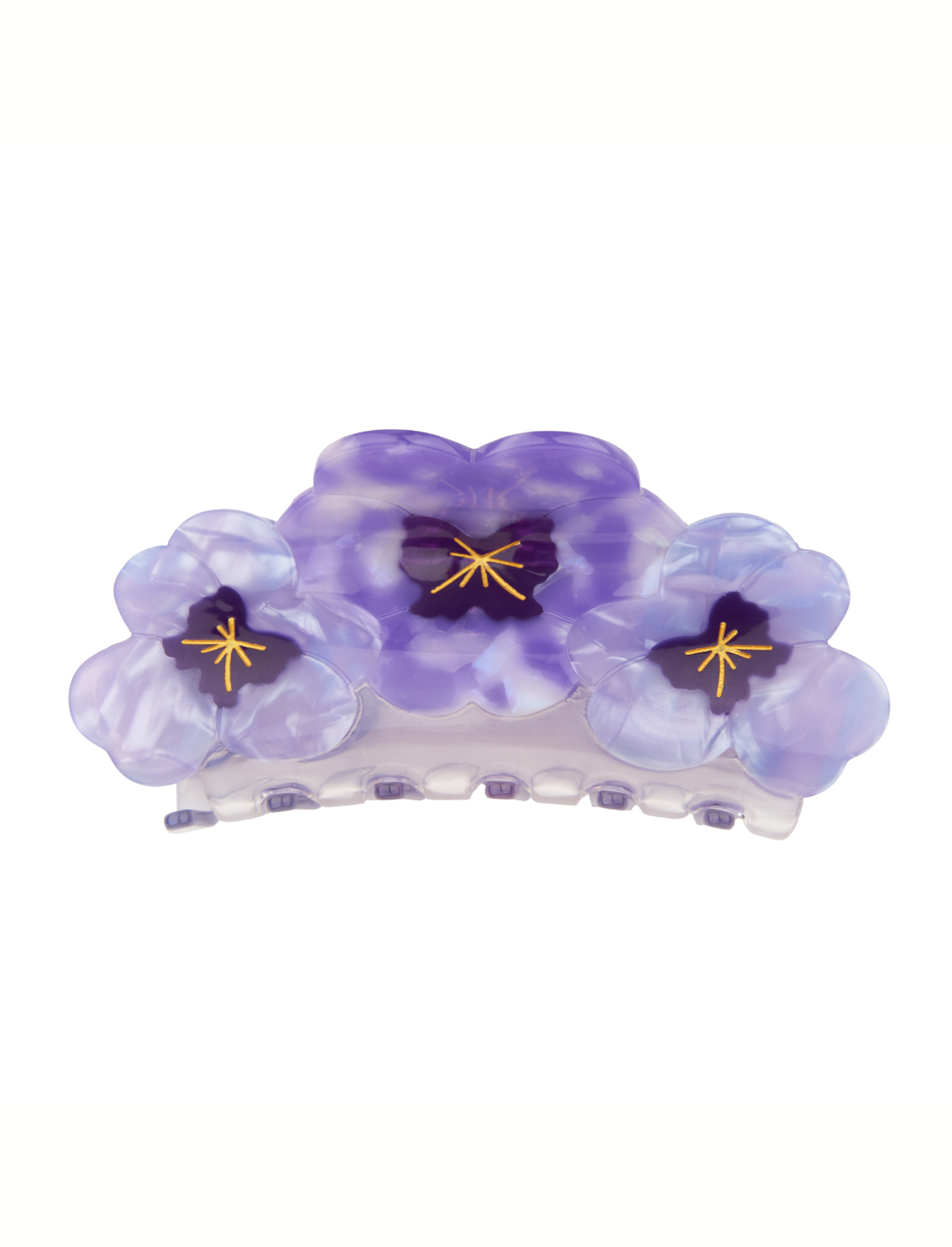 קליפס לשיער Trio Purple Pansy