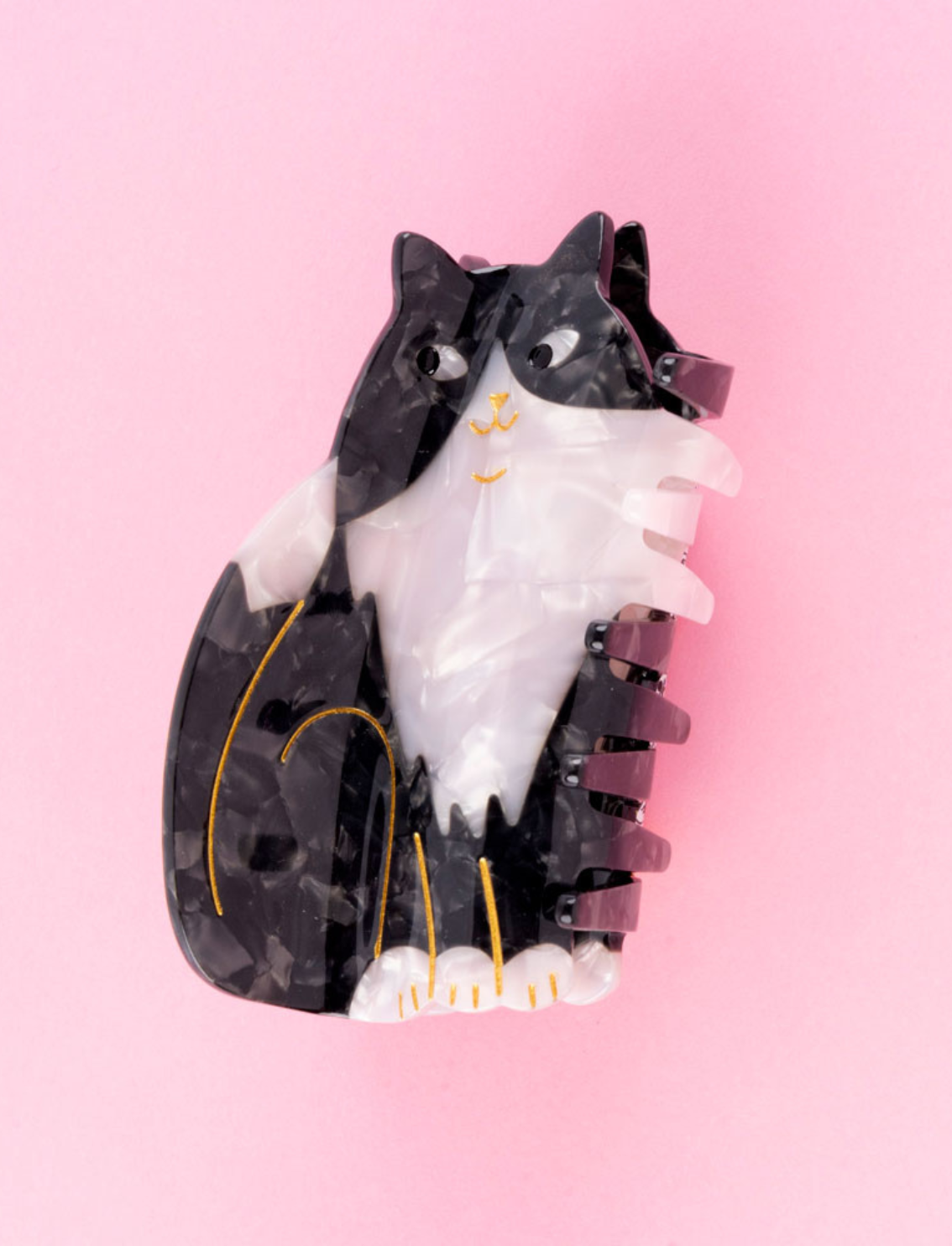 קליפס לשיער Black & White Cat