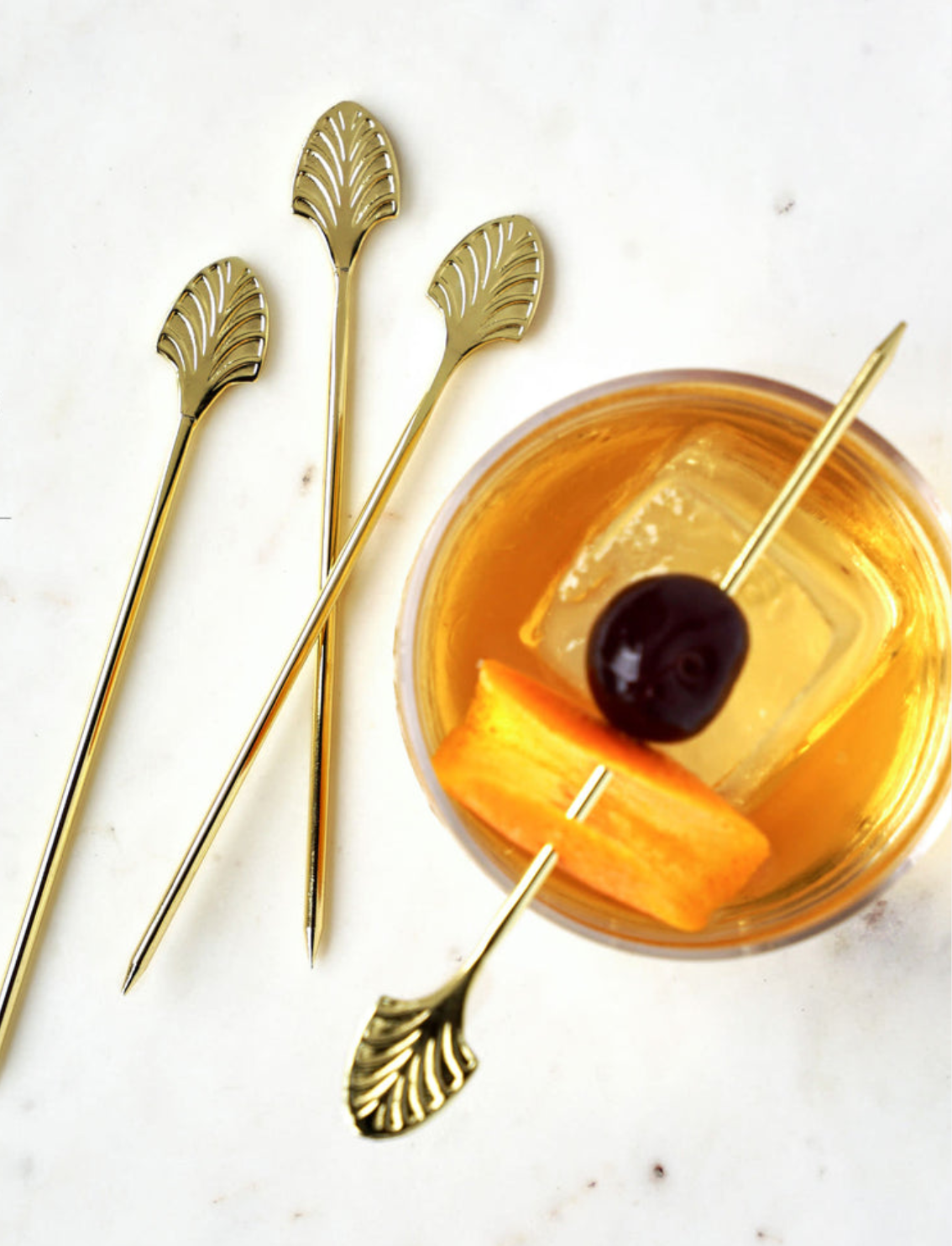 סט קיסמים למשקה Gold Deco