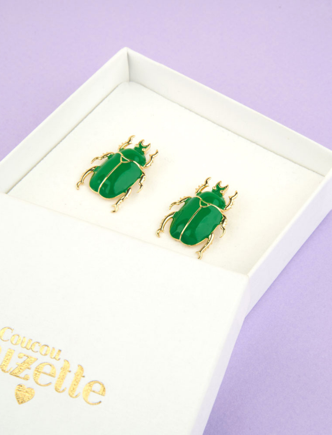 זוג עגילים צמודים Beetle