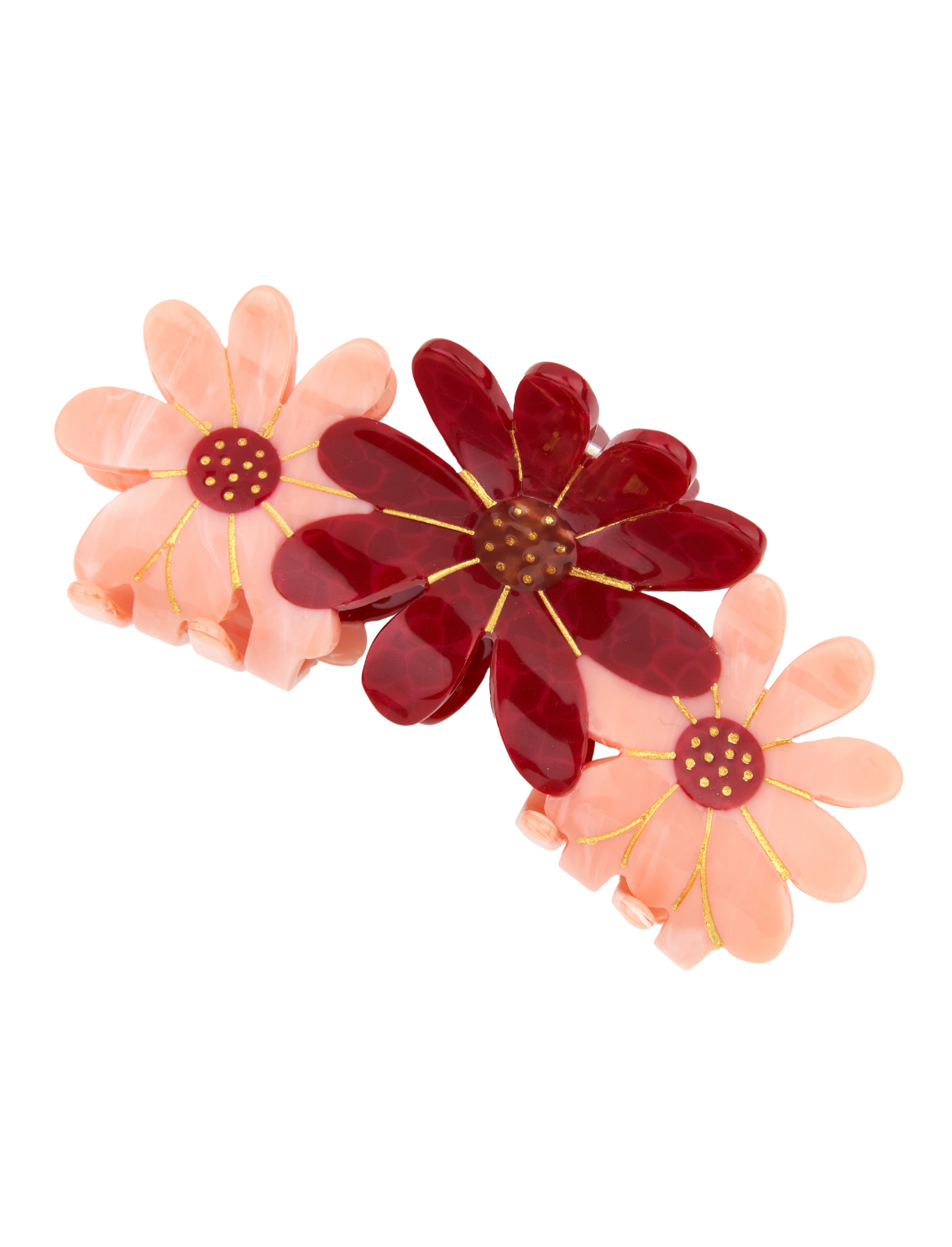 קליפס לשיער Pink Flower Trio