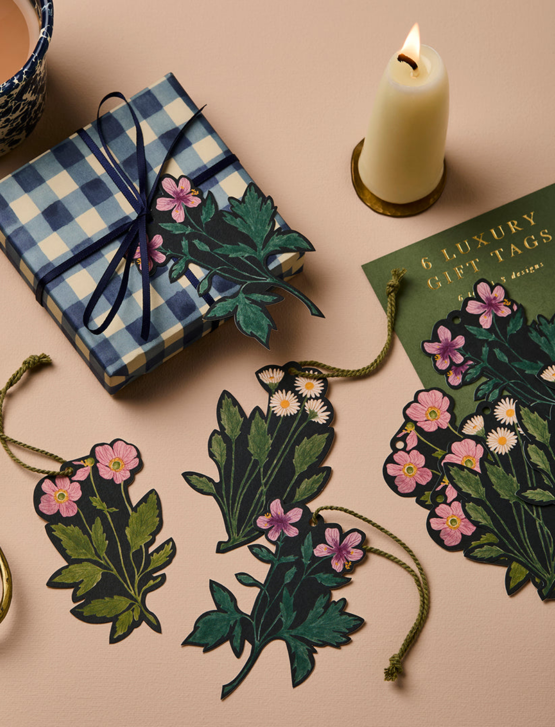 סט תגי מתנה Botanical