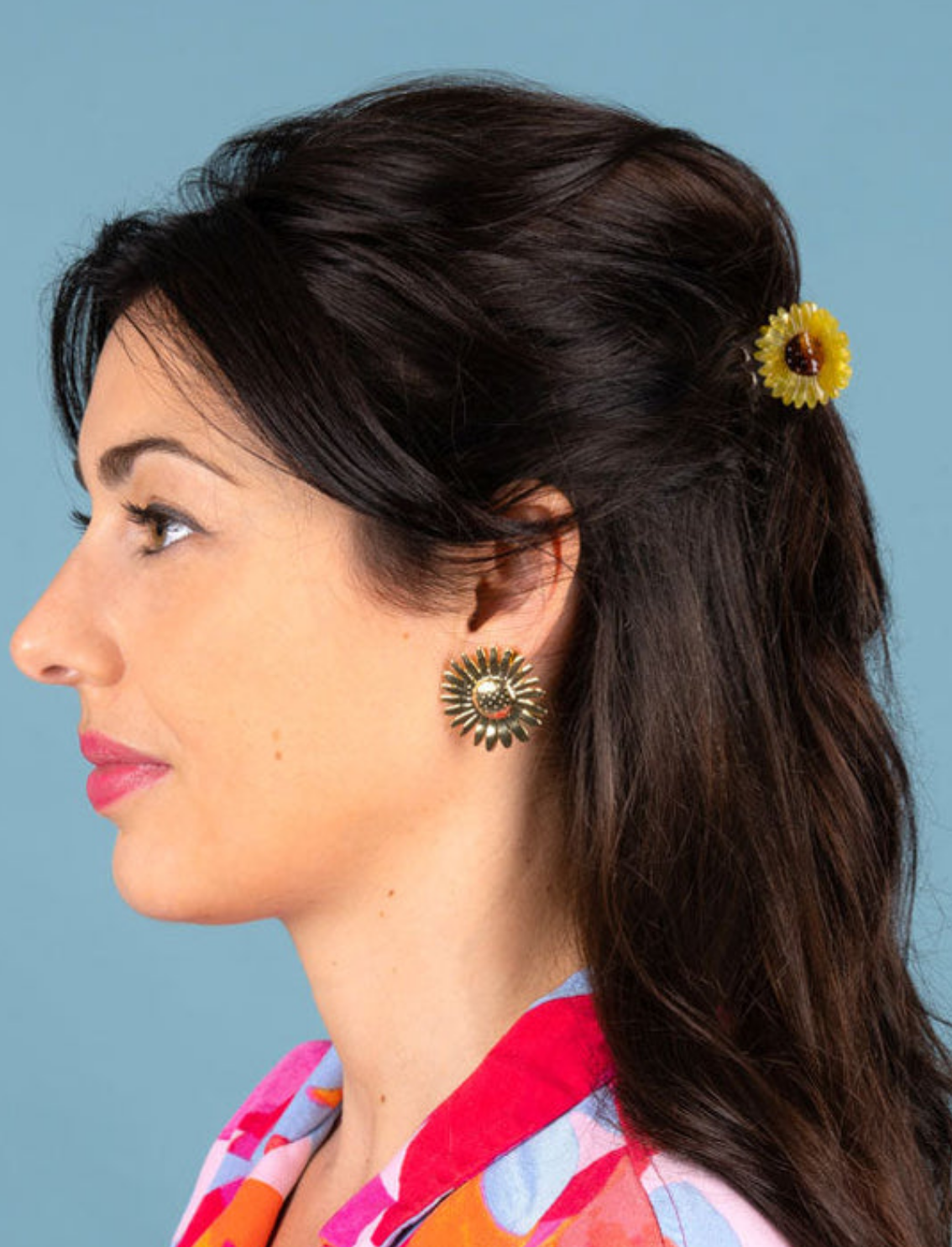 זוג עגילים צמודים Sunflowers