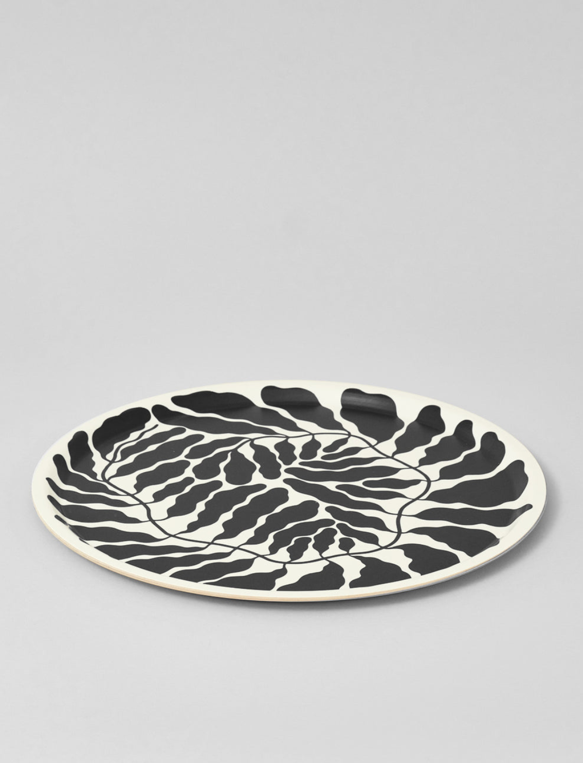 מגש עגול Black Leaves