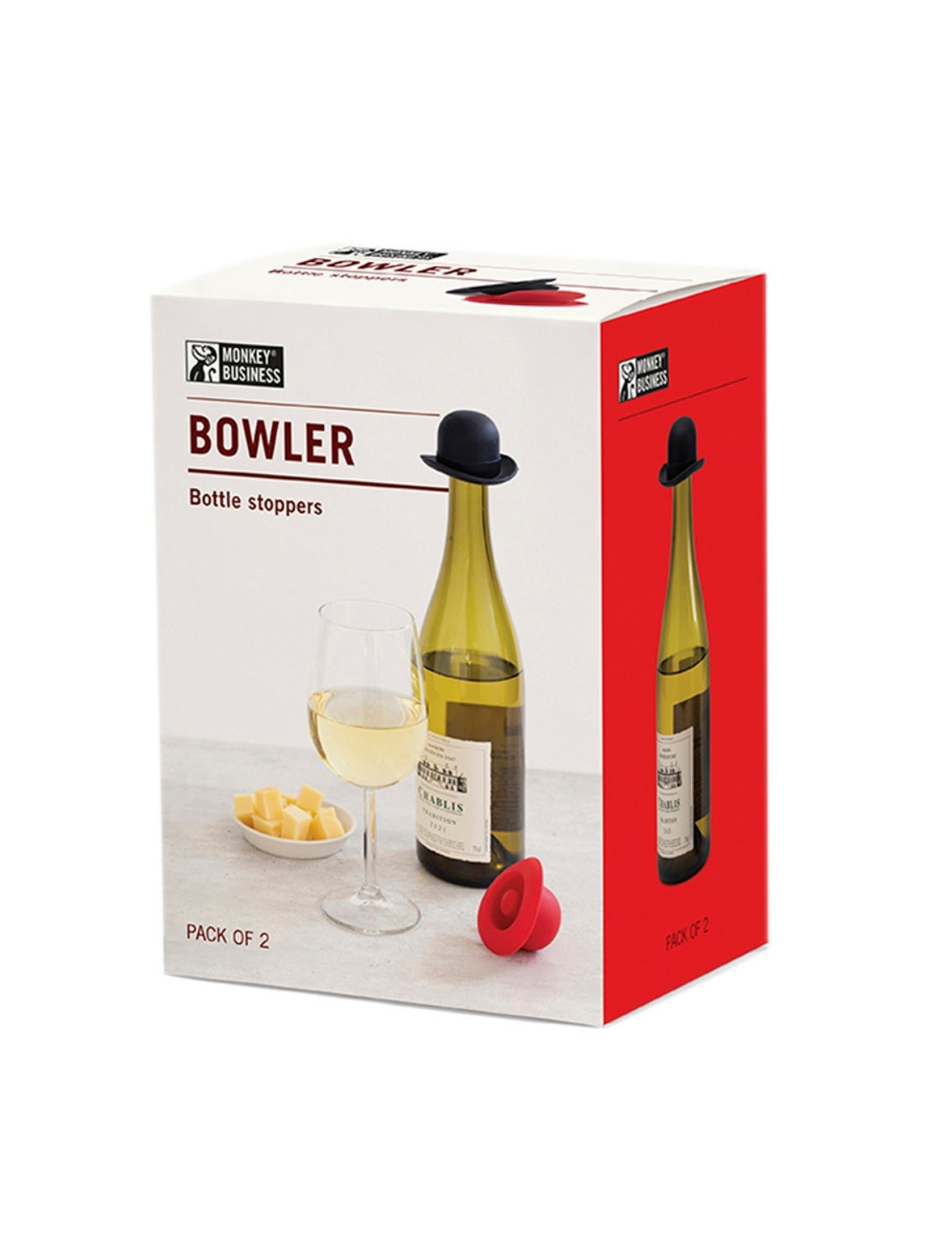 סט 2 פקקים לבקבוק יין Bowler