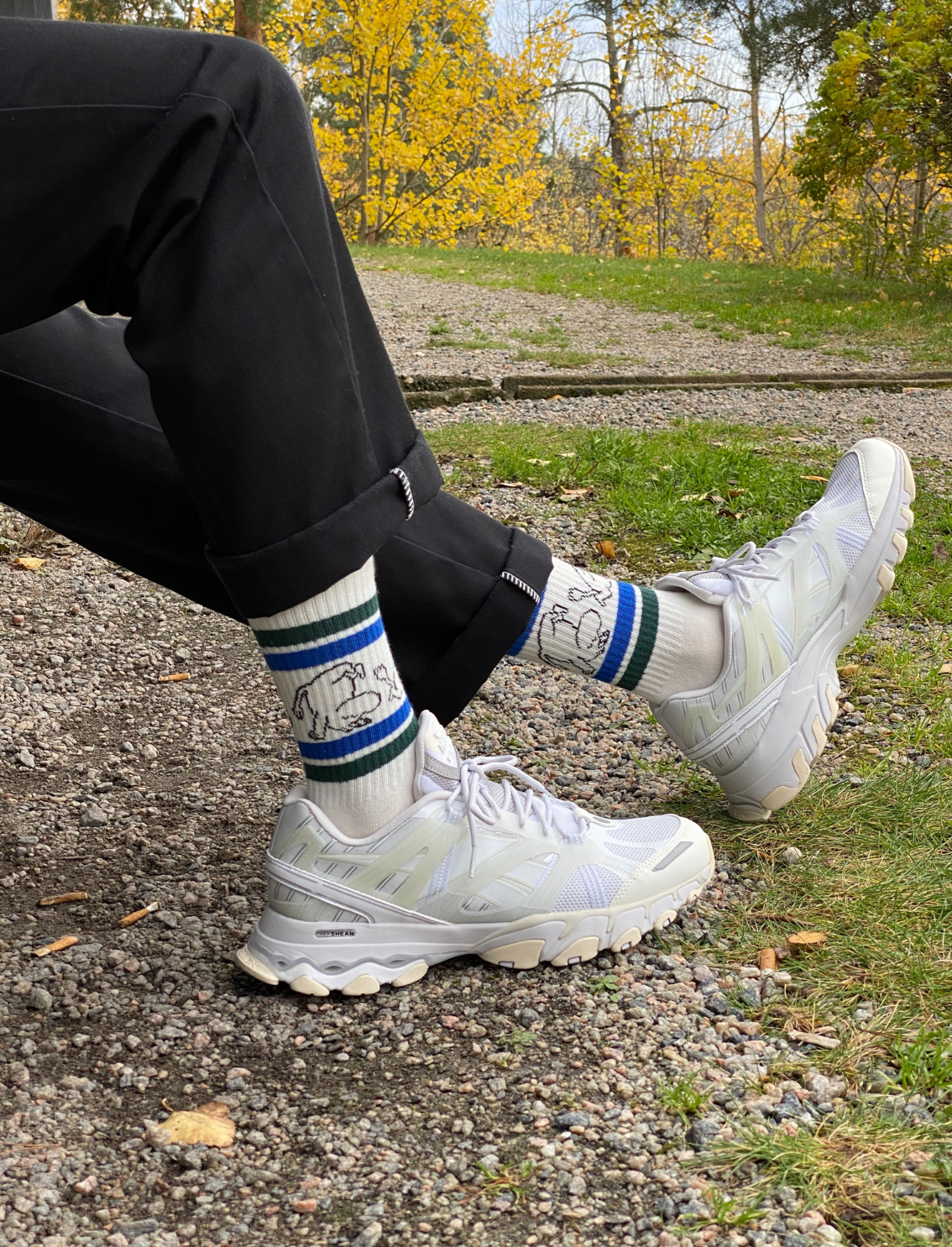 גרבי גברים רטרו Moomin Blue & Green