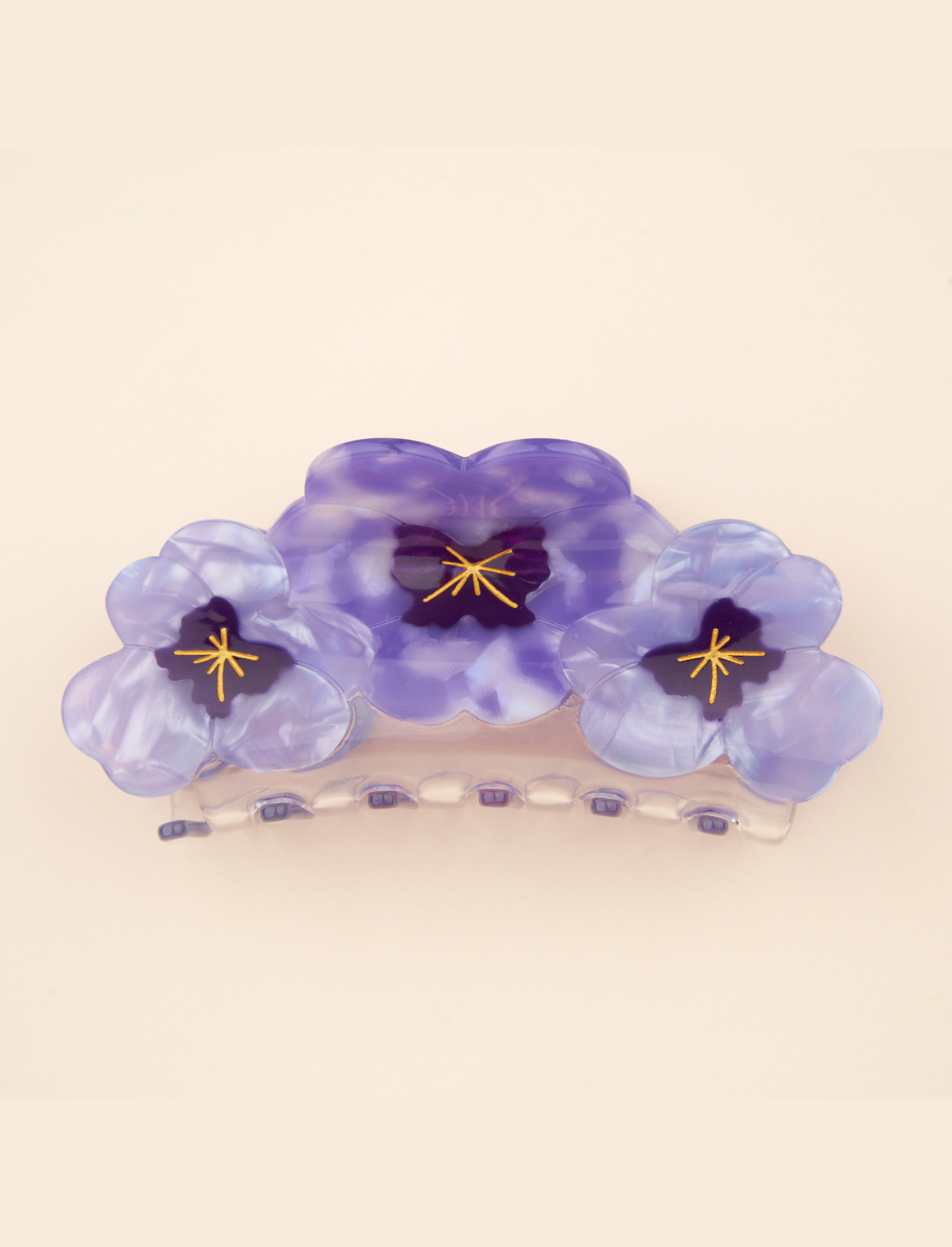 קליפס לשיער Trio Purple Pansy