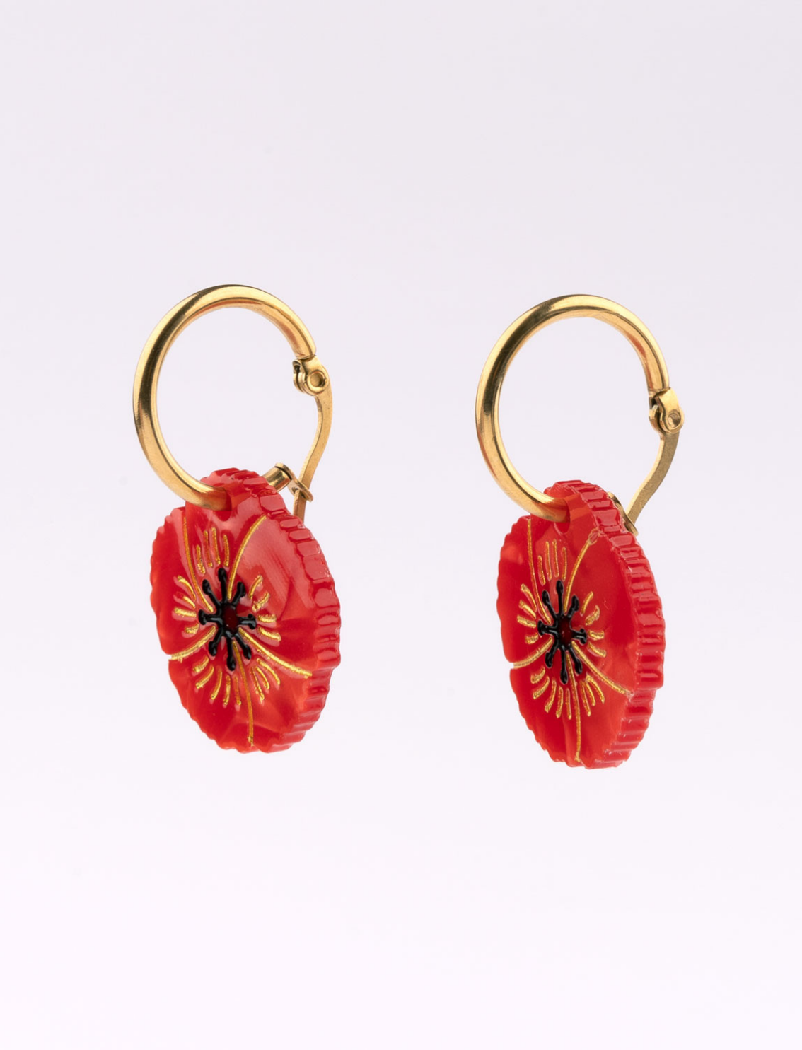 זוג עגילים תלויים Poppies