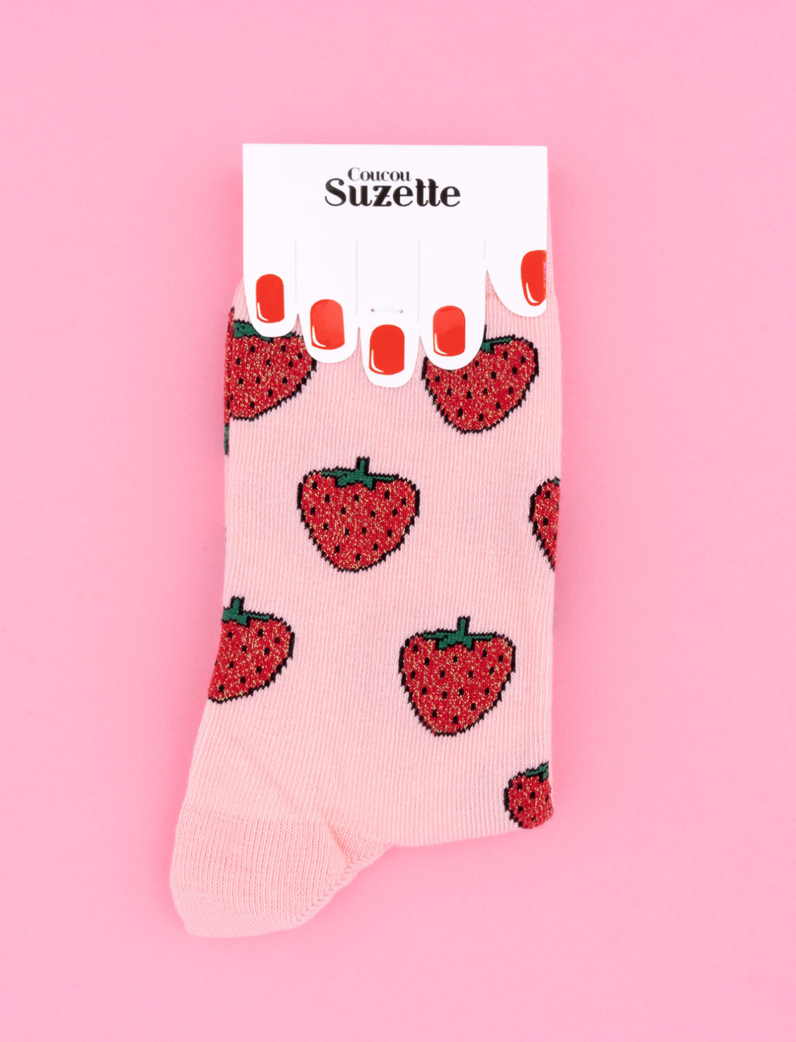 גרבי כותנה מנצנצות Strawberry