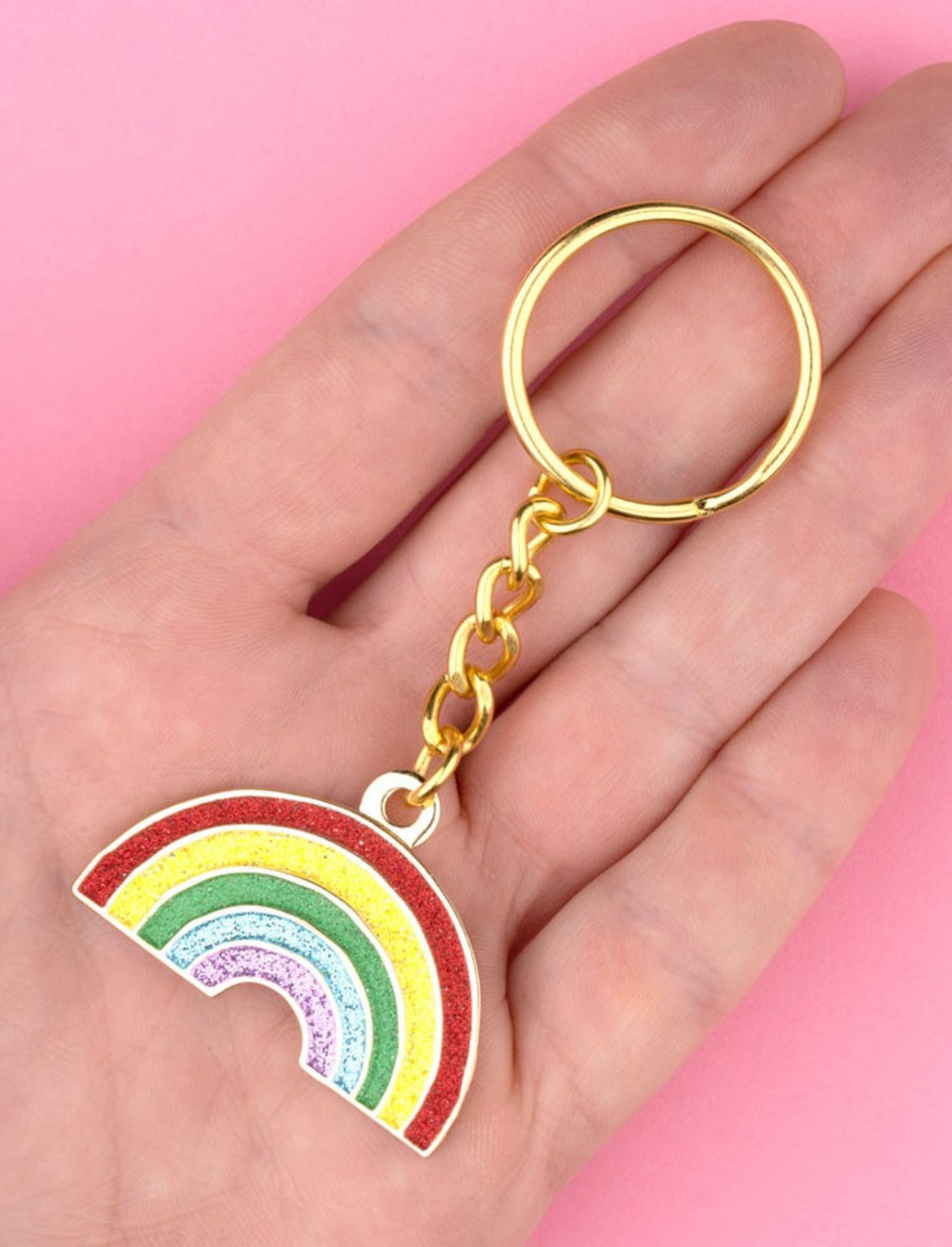 מחזיק מפתחות Glittery Rainbow
