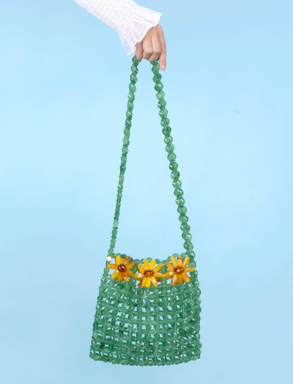 תיק צד חרוזים Sunflower