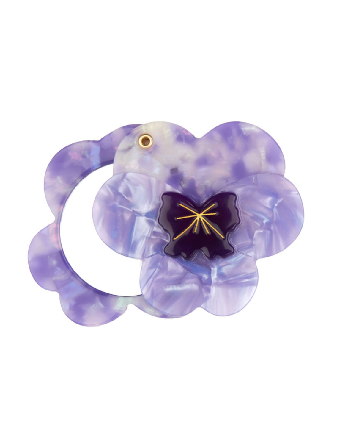 מראת כיס Purple Pansy