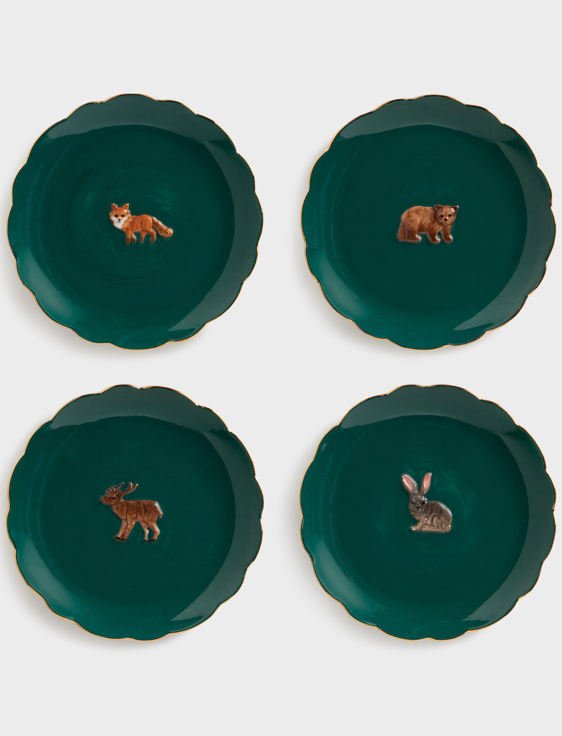 סט 4 צלחות Forest Animals