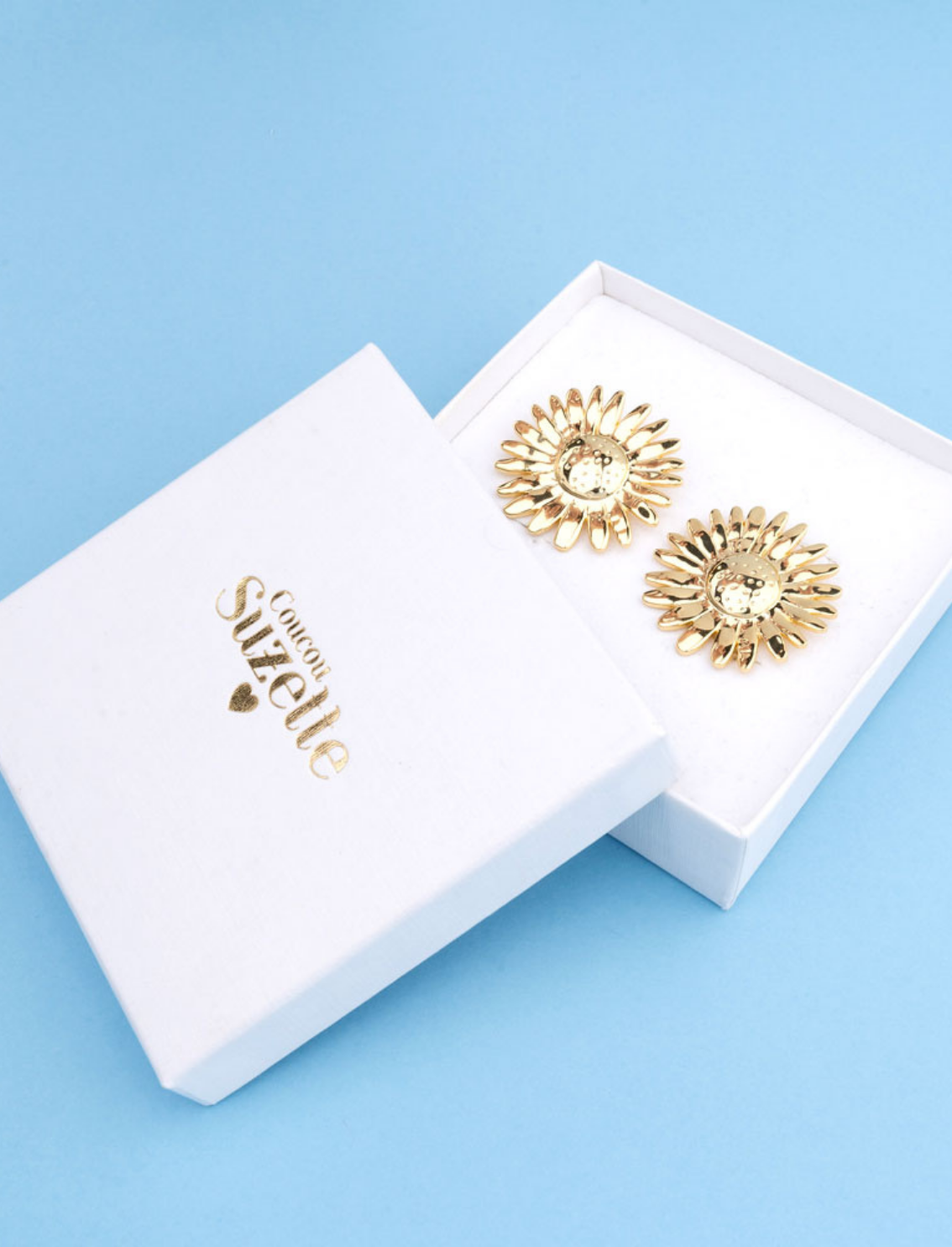 זוג עגילים צמודים Sunflowers