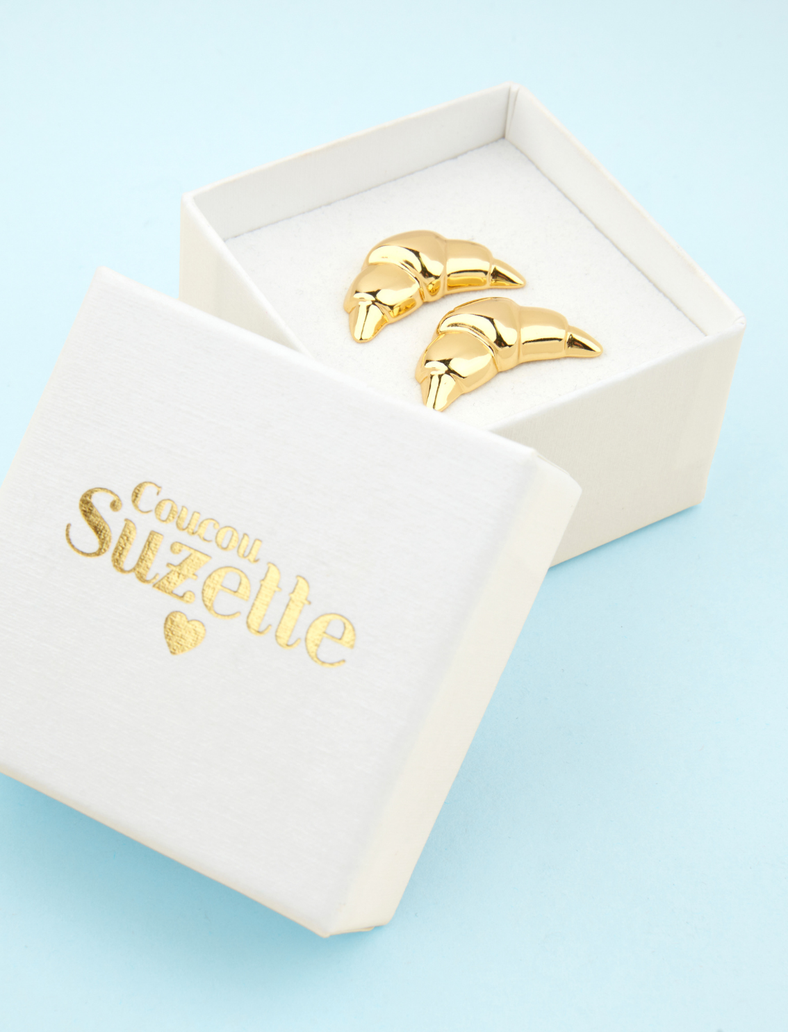 זוג עגילים צמודים Croissant