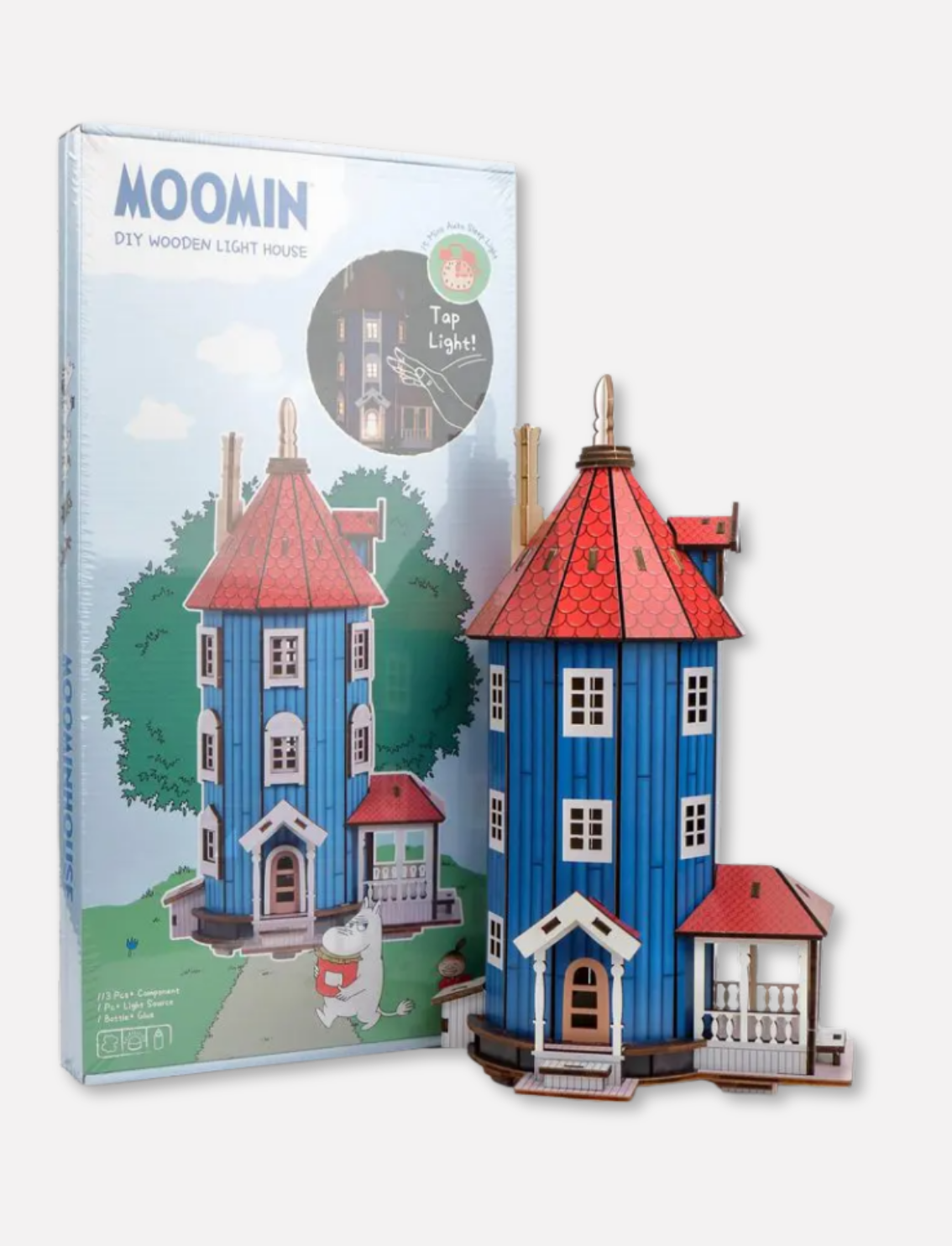 מנורת עץ להרכבה Moomin House