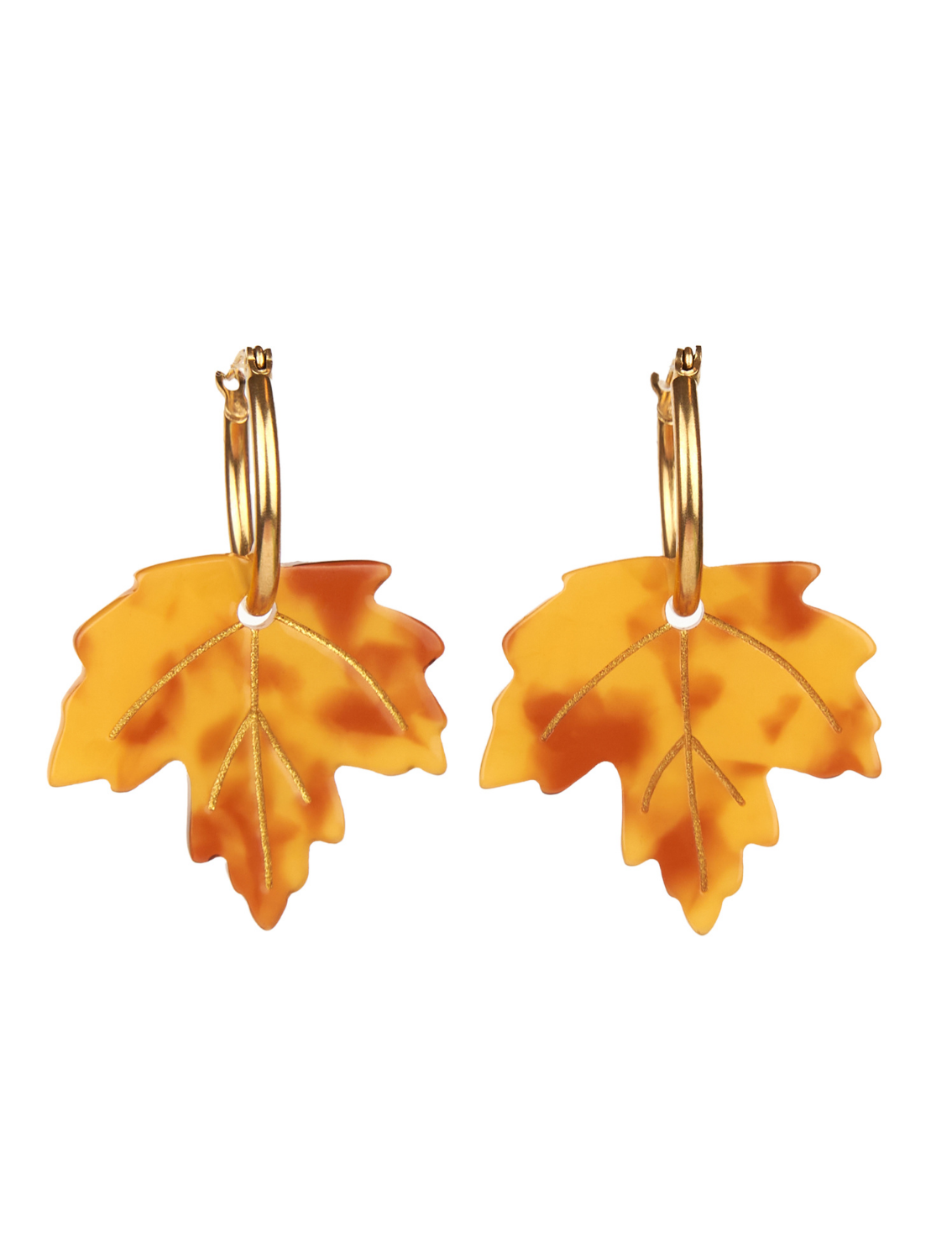 זוג עגילים תלויים Maple Leaf