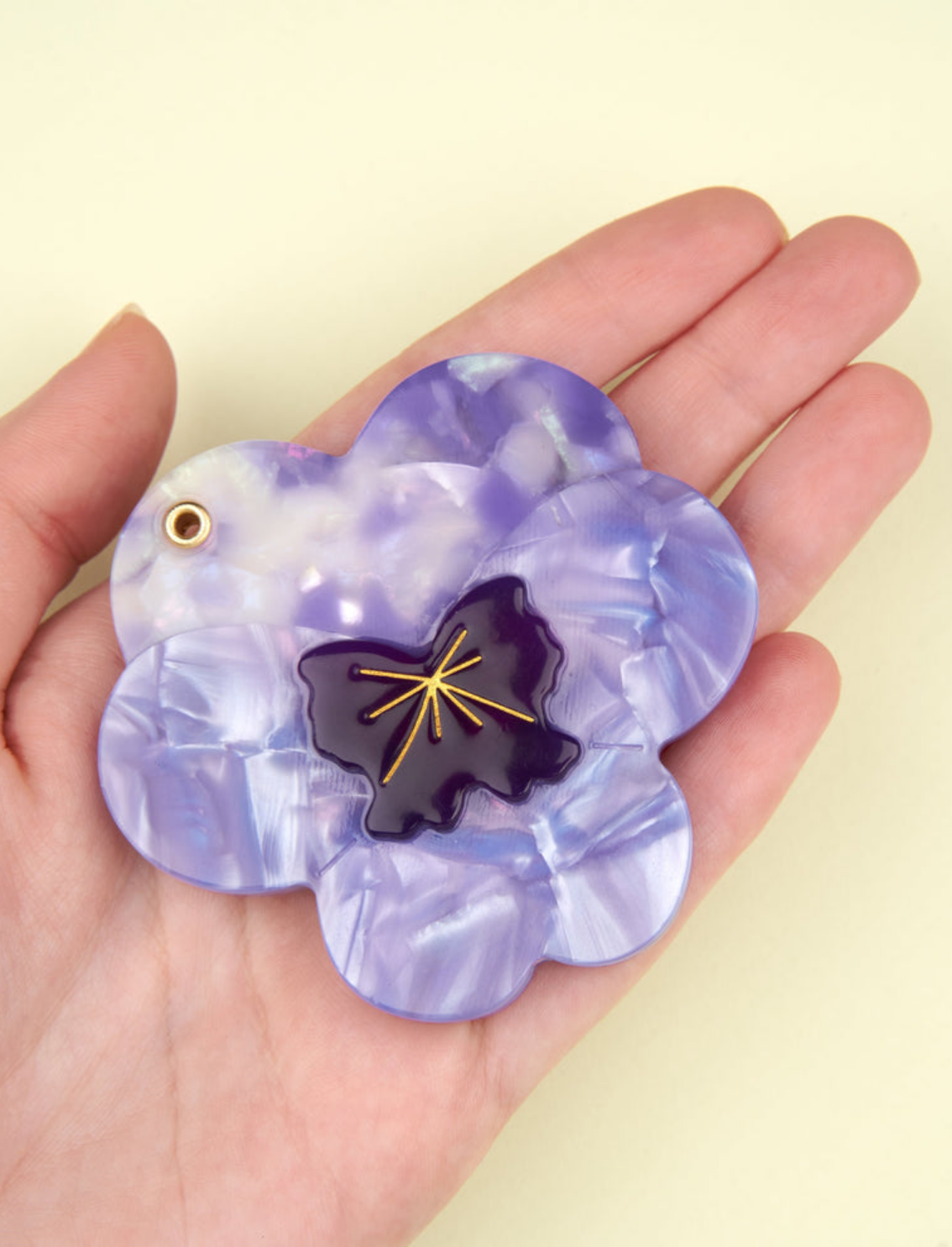 מראת כיס Purple Pansy