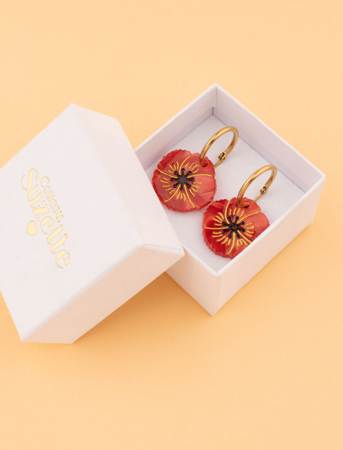 זוג עגילים תלויים Poppies