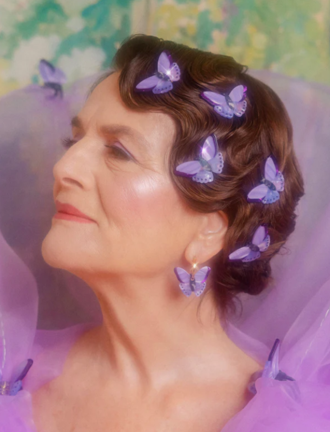 סיכה לשיער Purple Butterfly