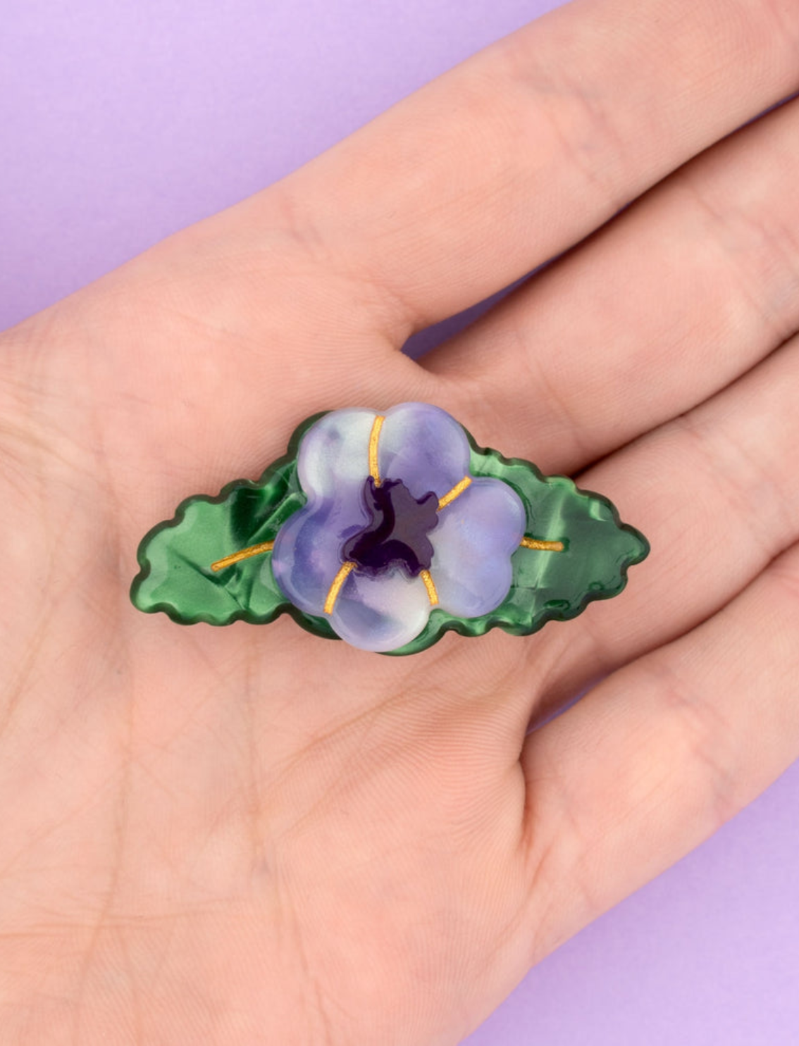 סיכה לשיער Purple Pansy