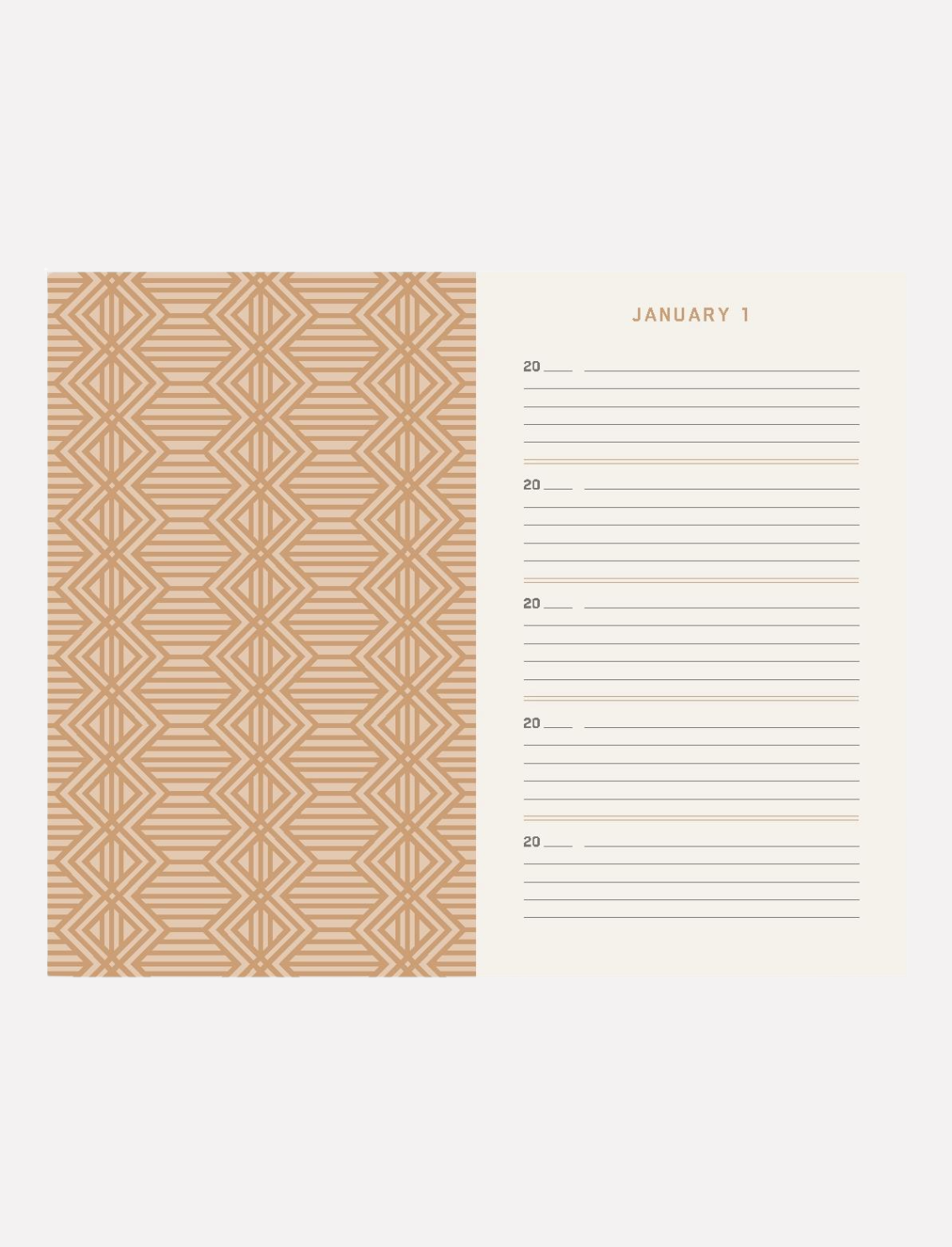 יומן 5 שנים 'One Line A Day' Charcoal Canvas