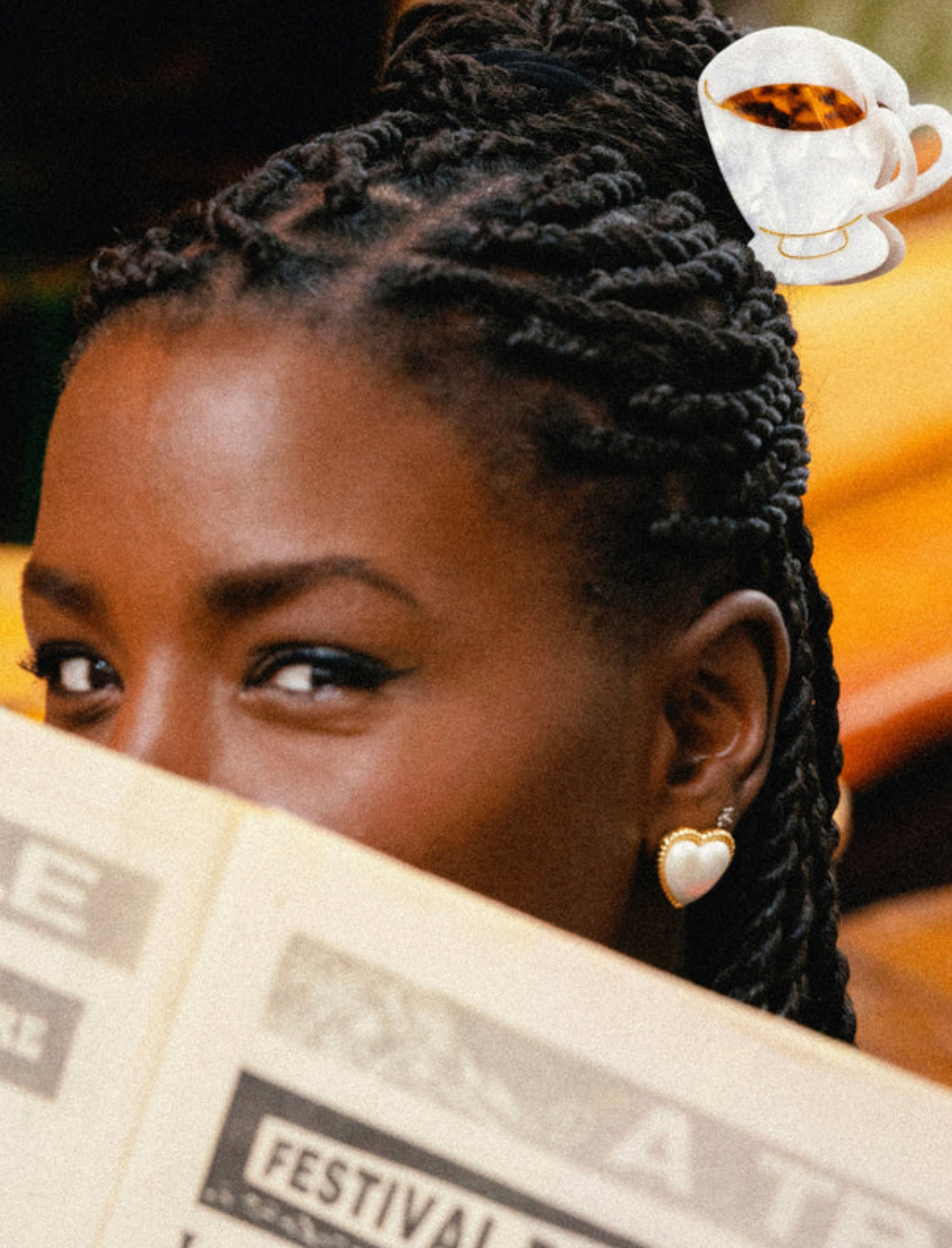 זוג עגילים צמודים Pearl Hearts