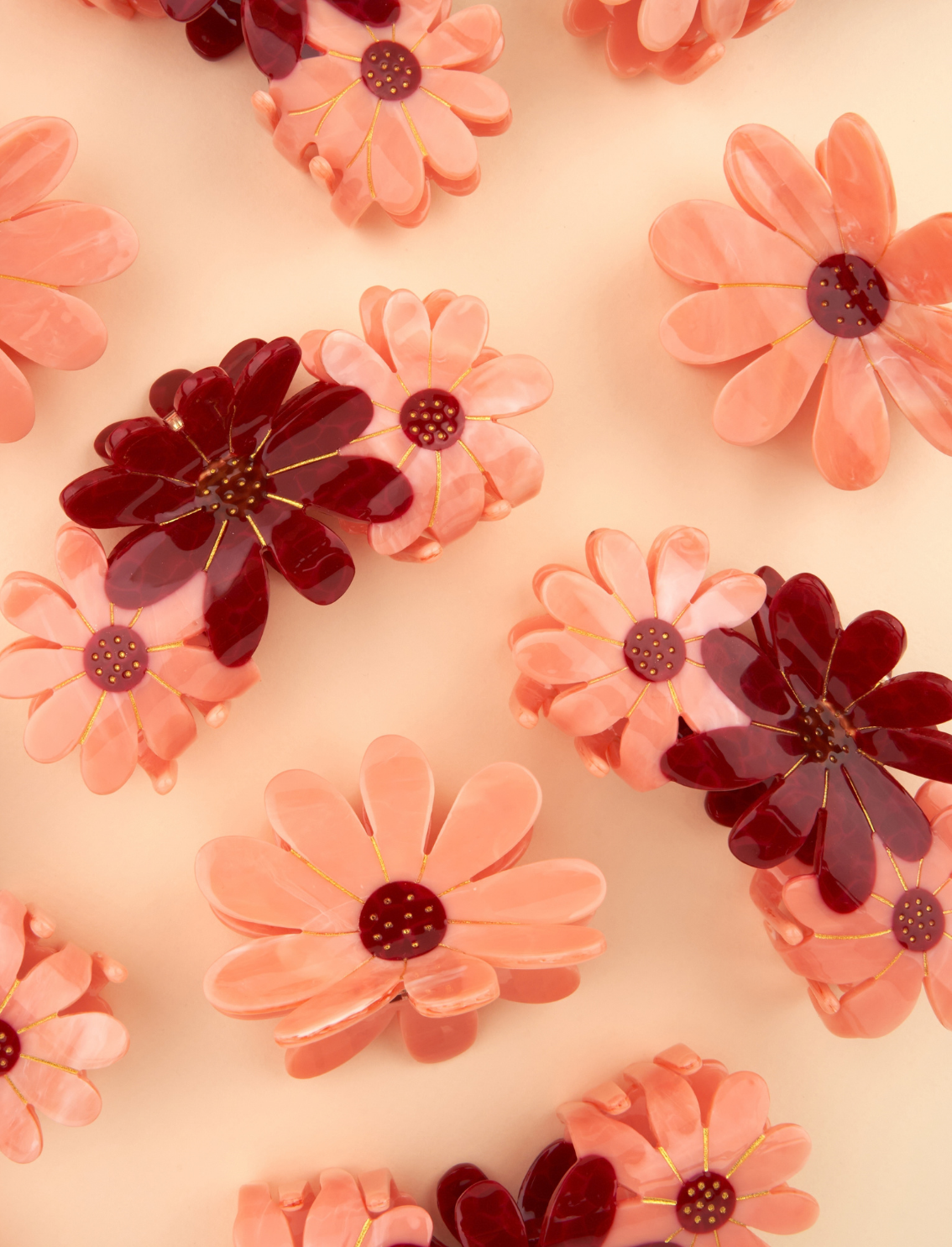 קליפס לשיער Pink Flower Trio