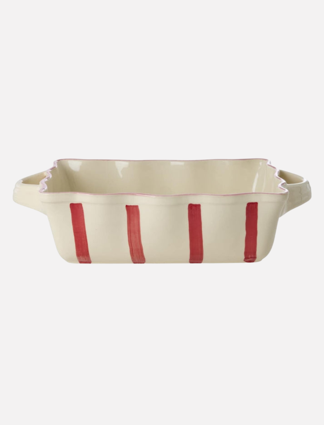תבנית קרמיקה מלבנית Red Stripes