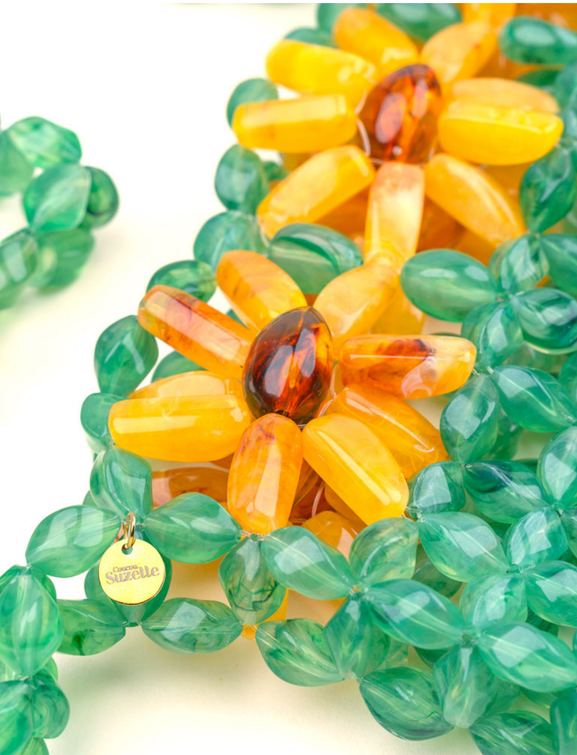 תיק צד חרוזים Sunflower