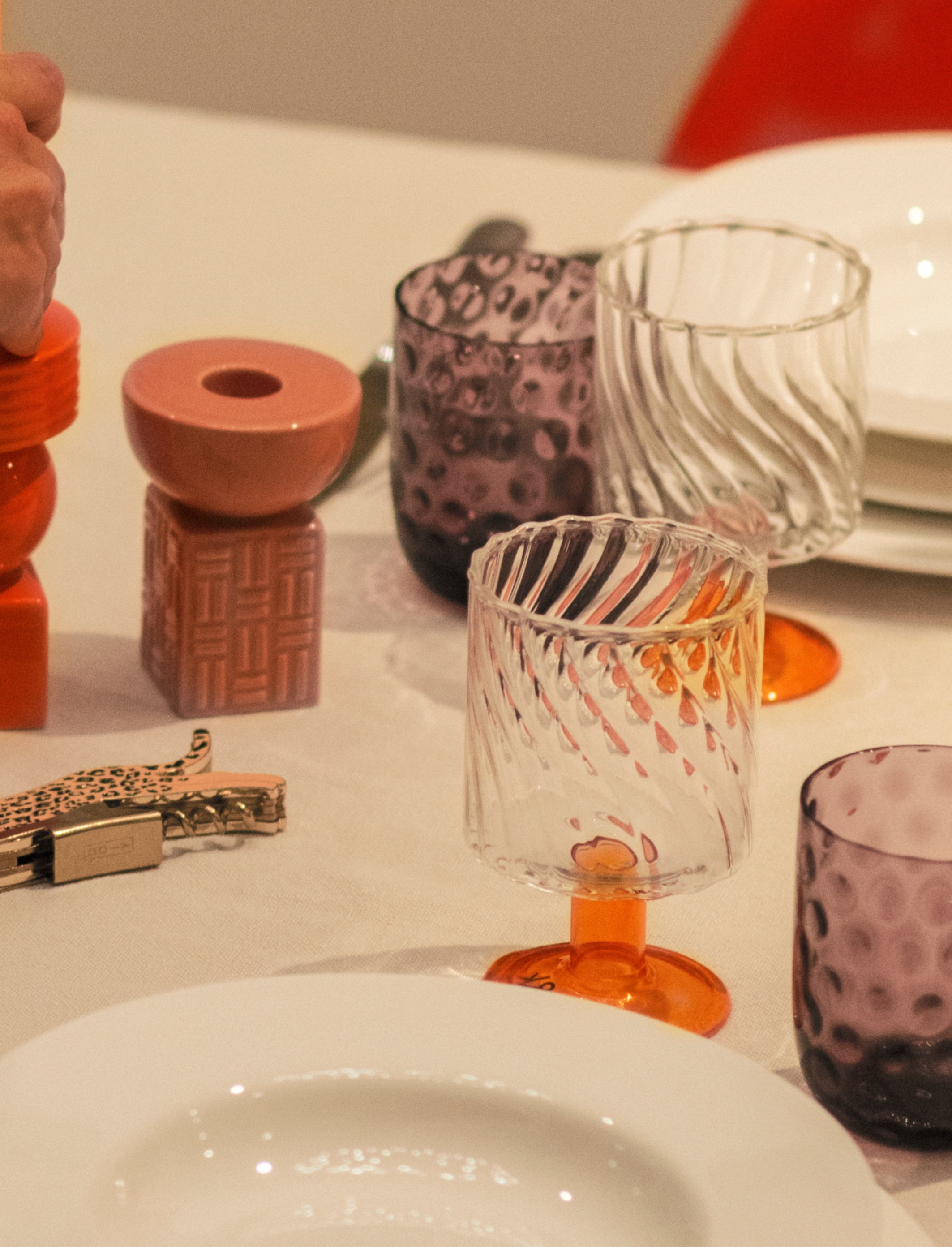 סט 2 כוסות Orange Twirl