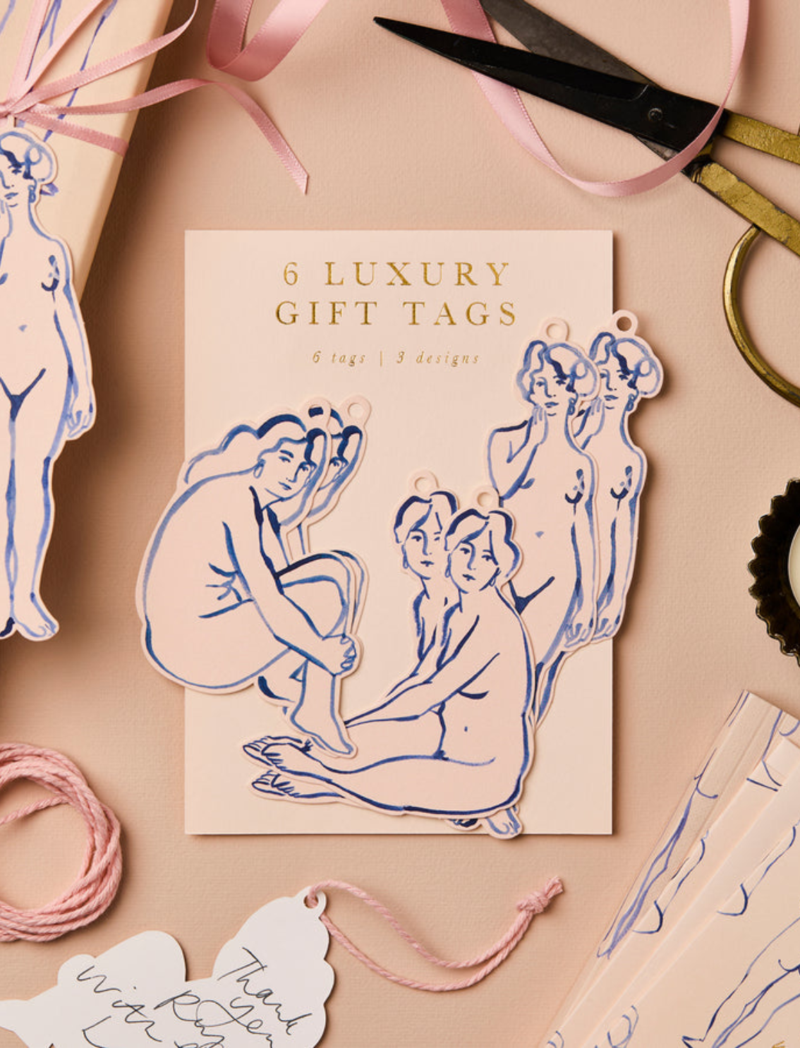 סט תגי מתנה Blue Nudes