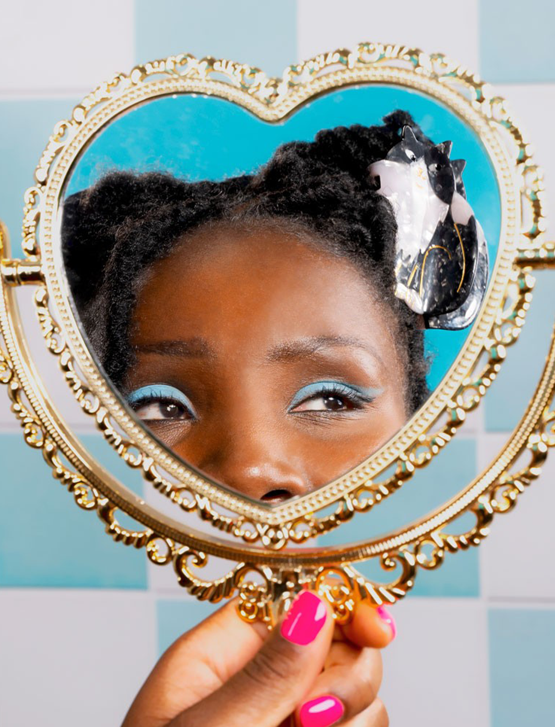 קליפס לשיער Black & White Cat