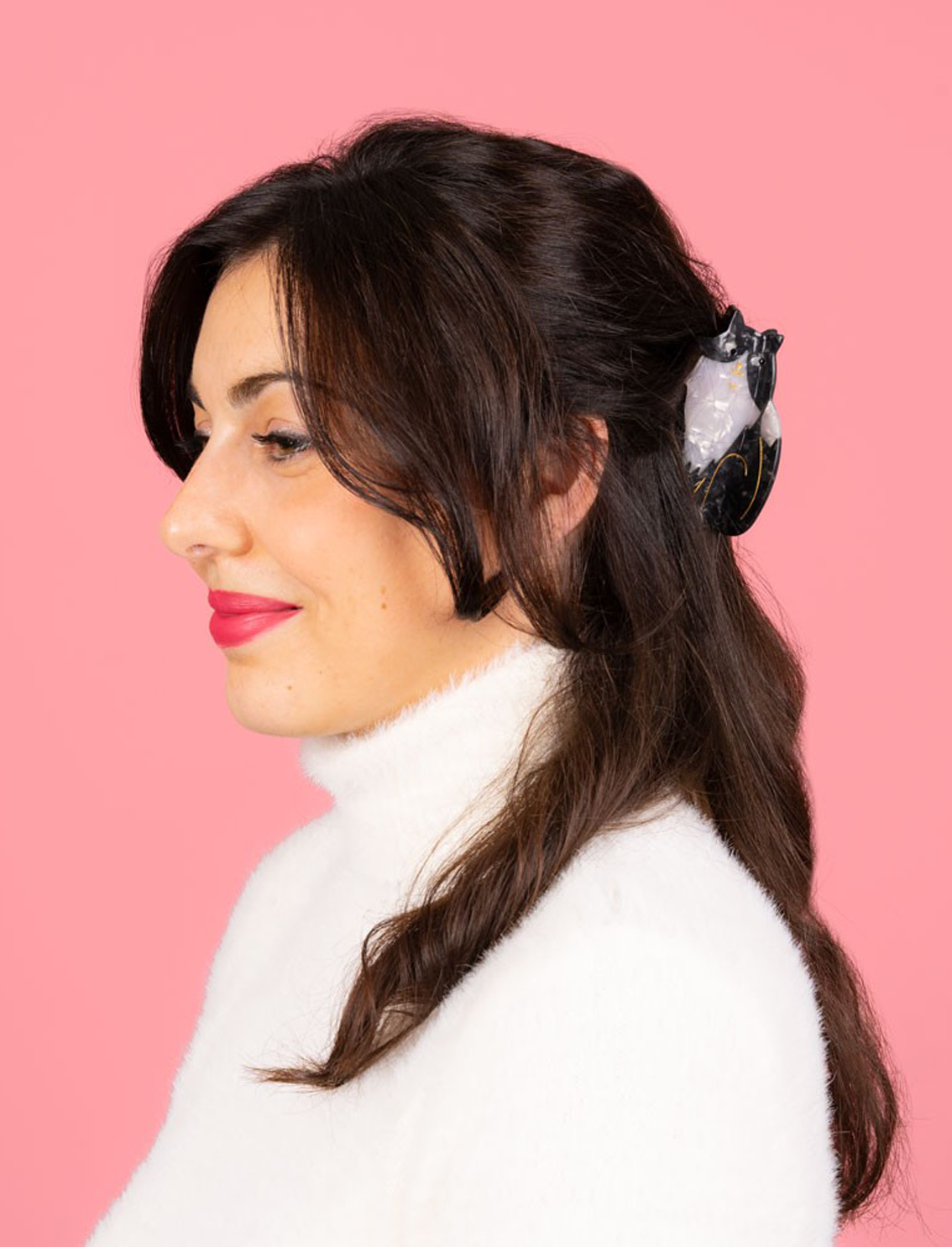 קליפס לשיער Black & White Cat