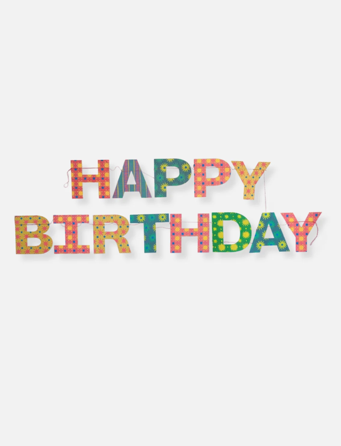 גרילנדת נייר תפורה Happy Birthday