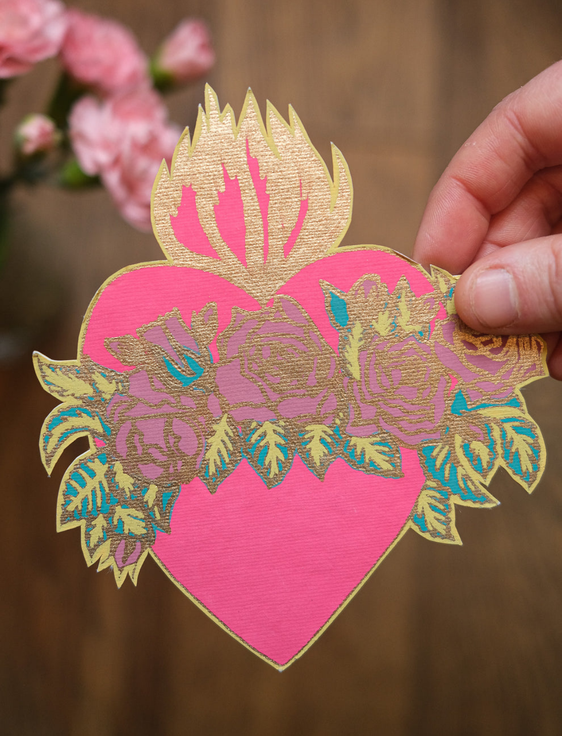 כרטיס ברכה Flaming Heart