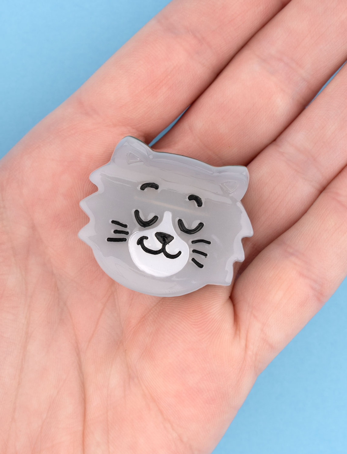 מיני קליפס לשיער Grey Cat