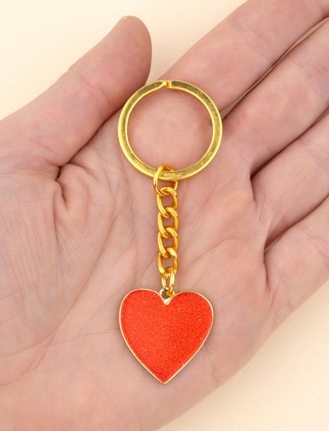 מחזיק מפתחות Glittery Red Heart