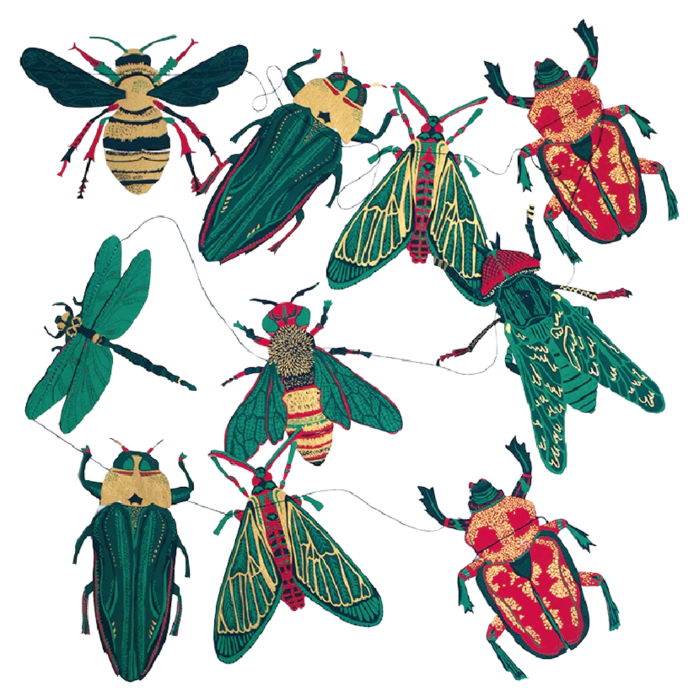 גרילנדת נייר תפורה Insects