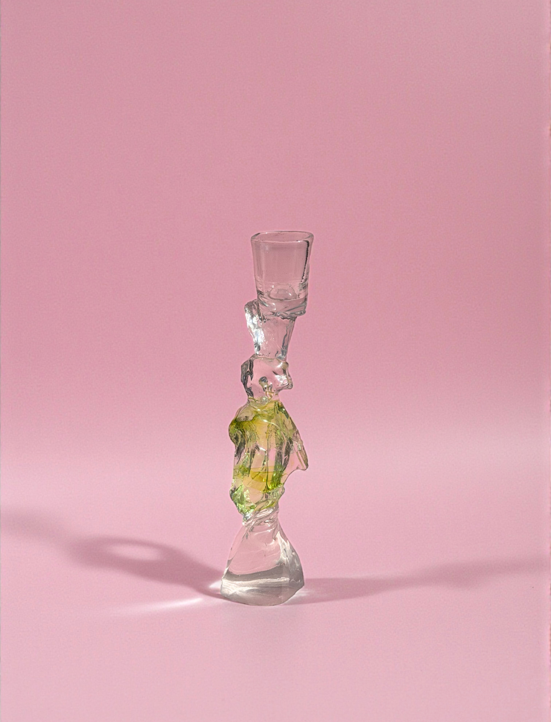 פמוט זכוכית גדול Lime Rock