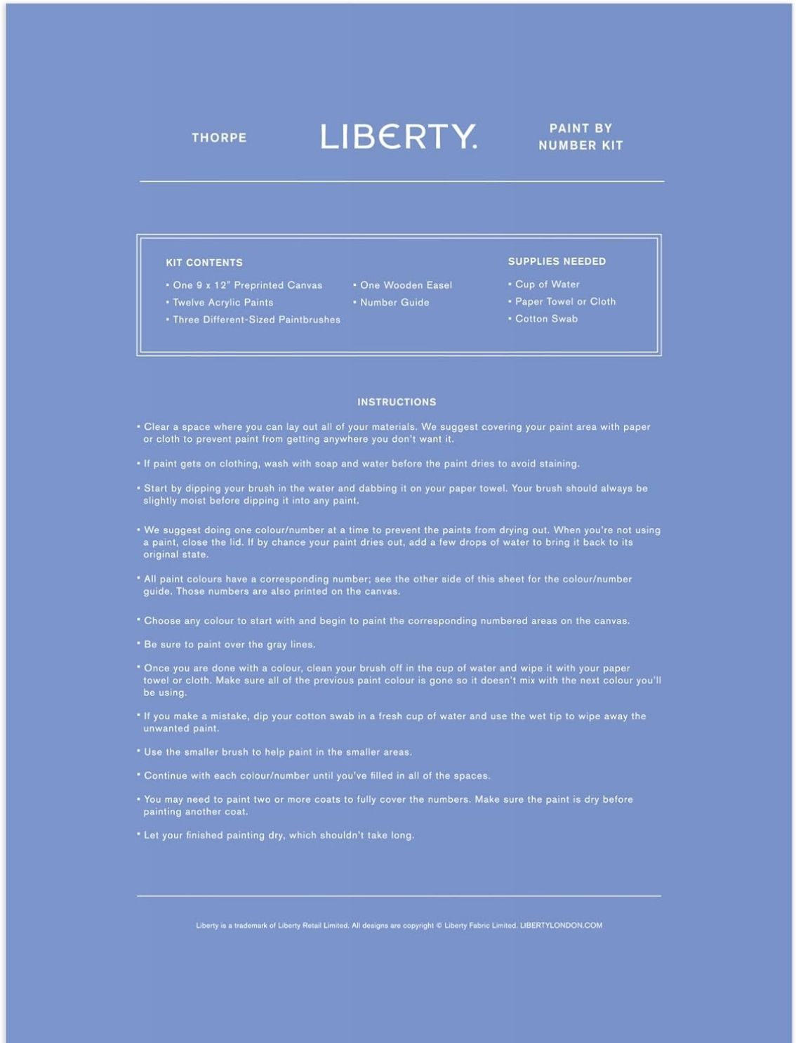 ערכת צביעה לפי מספרים Liberty