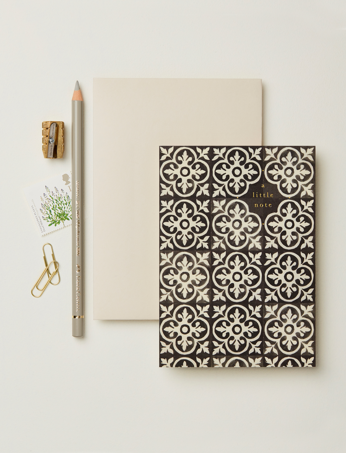 כרטיס ברכה Ebony Tiles 'A Little Note'