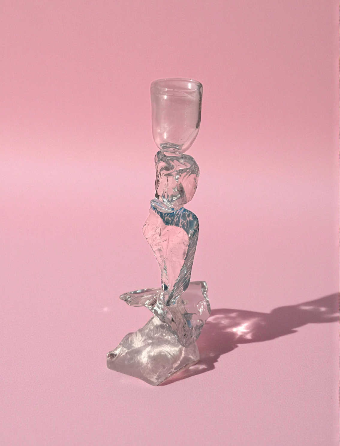 פמוט זכוכית Blue Rock