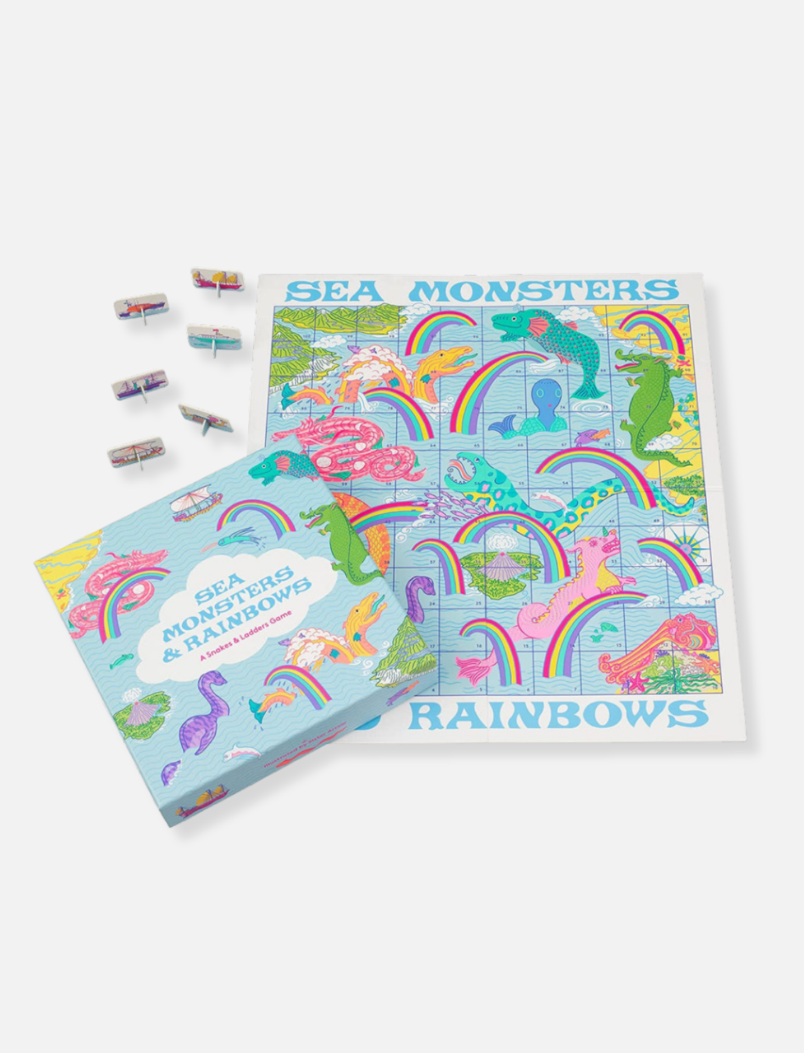 משחק סולמות ונחשים Sea Monsters & Rainbows