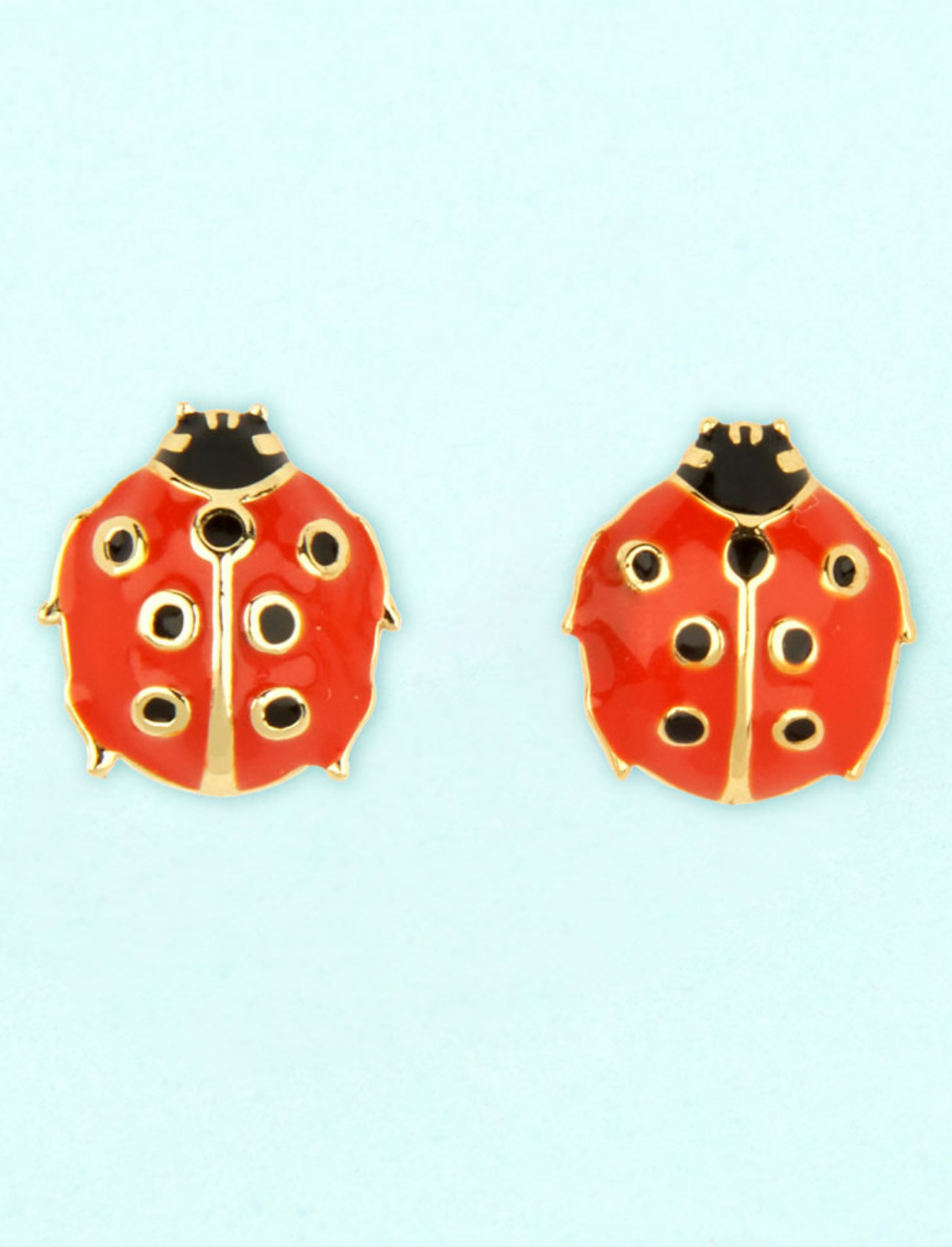 זוג עגילים צמודים Ladybug