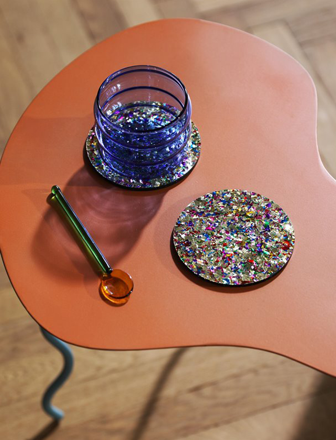 סט 6 כוסות Glass Chubby - Double Pink