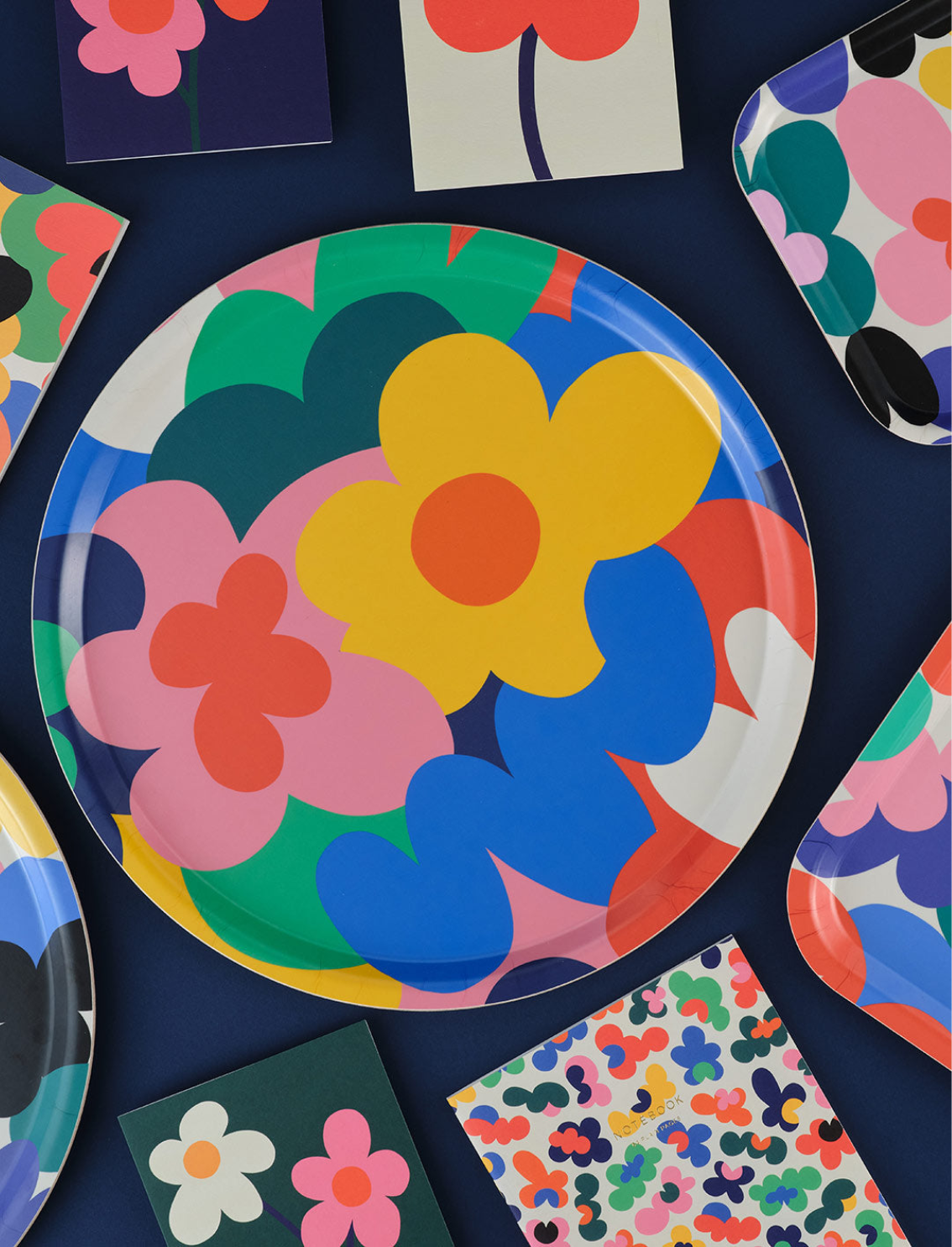 מגש עגול Floral Abstract